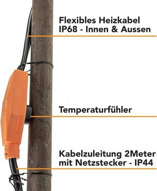 ChiliTec Gartensteckdose ChiliTec Heizkabel mit Temperaturfühler, 12m 192Watt, Frostschutz für