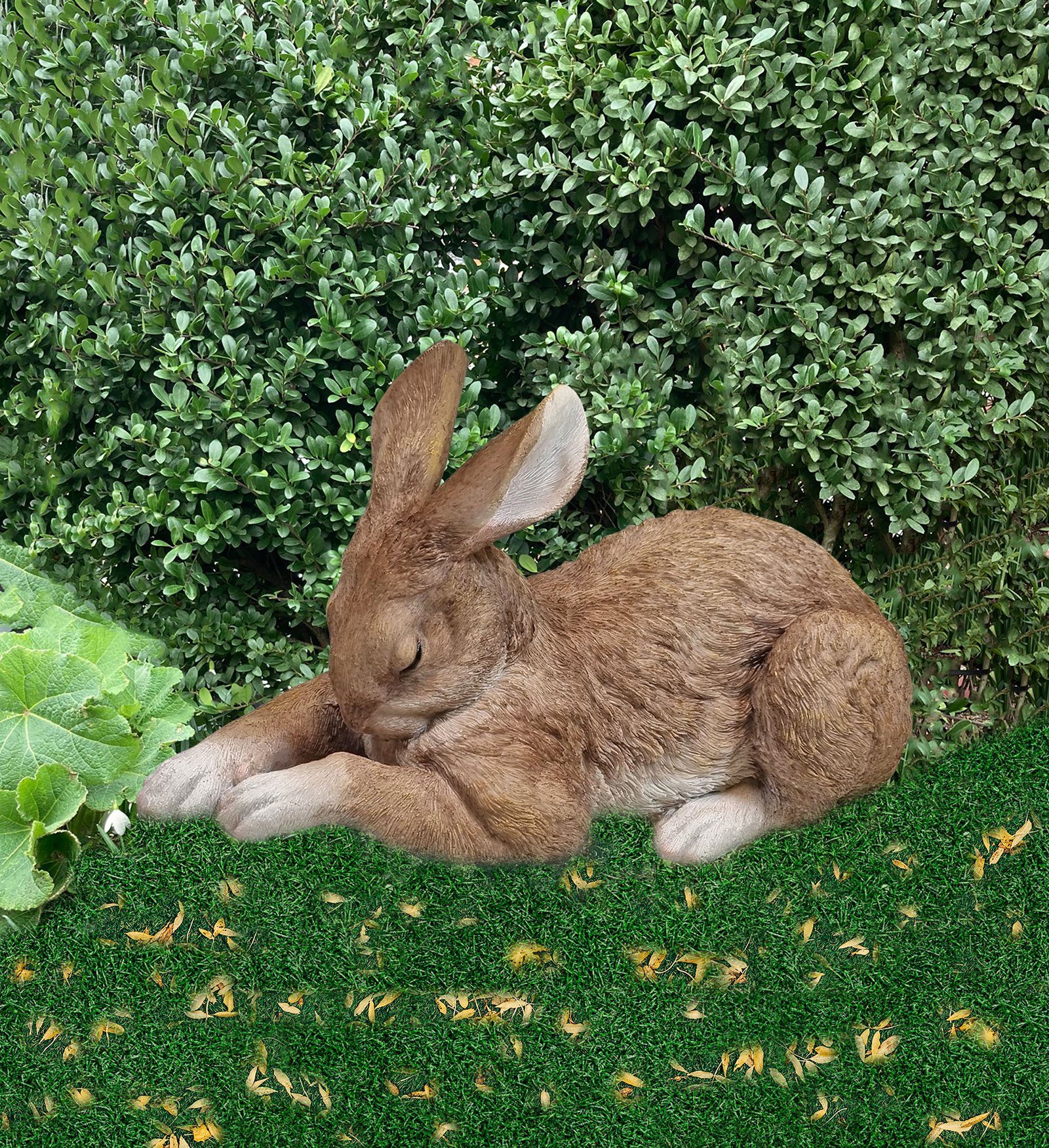 Fachhandel Plus Gartenfigur Hase Hasi schlafend, (1 St), Dekofigur, Indoor,  Outdoor