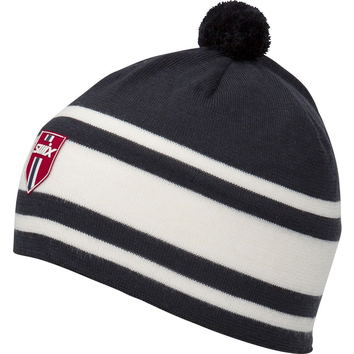 Swix Skimütze Tradition Light Beanie, Ballad Blue, M/L Stilvolle Wollmischmütze mit Bommel, ideal für Sport und Freizeit
