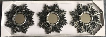 Myflair Möbel & Accessoires Dekospiegel 3tlg. Spiegelset (Set, 3-St), Wandspiegel, Wanddeko, schwarz, rund, Ø 25 cm, Sonne, Wohnzimmer