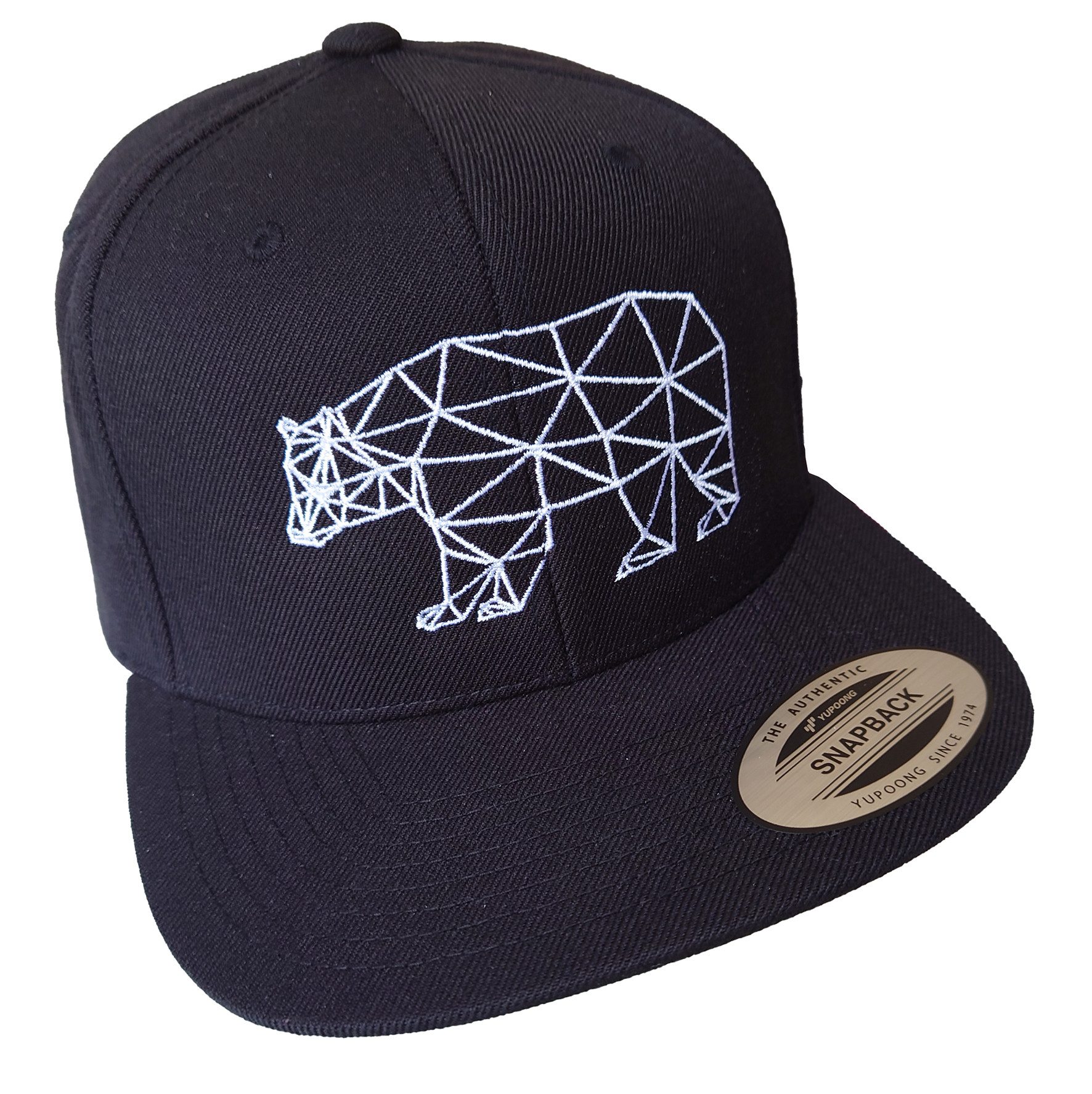 Baddery Snapback Cap Flexfit Outdoor Cap "Polygon Bär" - für Jagd, Wandern und Klettern, Stick, One Size Einheitsgröße, Snapback-Verschluss
