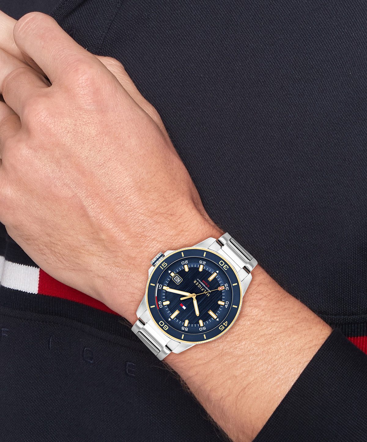Tommy Hilfiger Quarzuhr REMY 1792229, Armbanduhr, Herrenuhr, Edelstahlarmband, analog, Tag