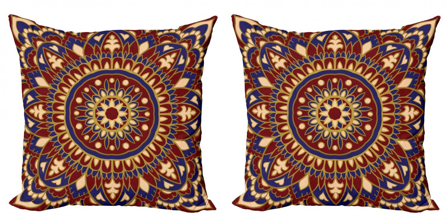 Orientalische Modern Accent inspirierten Doppelseitiger Kissenbezüge (2 Look Fliese Stück), Digitaldruck, Mandala Abakuhaus