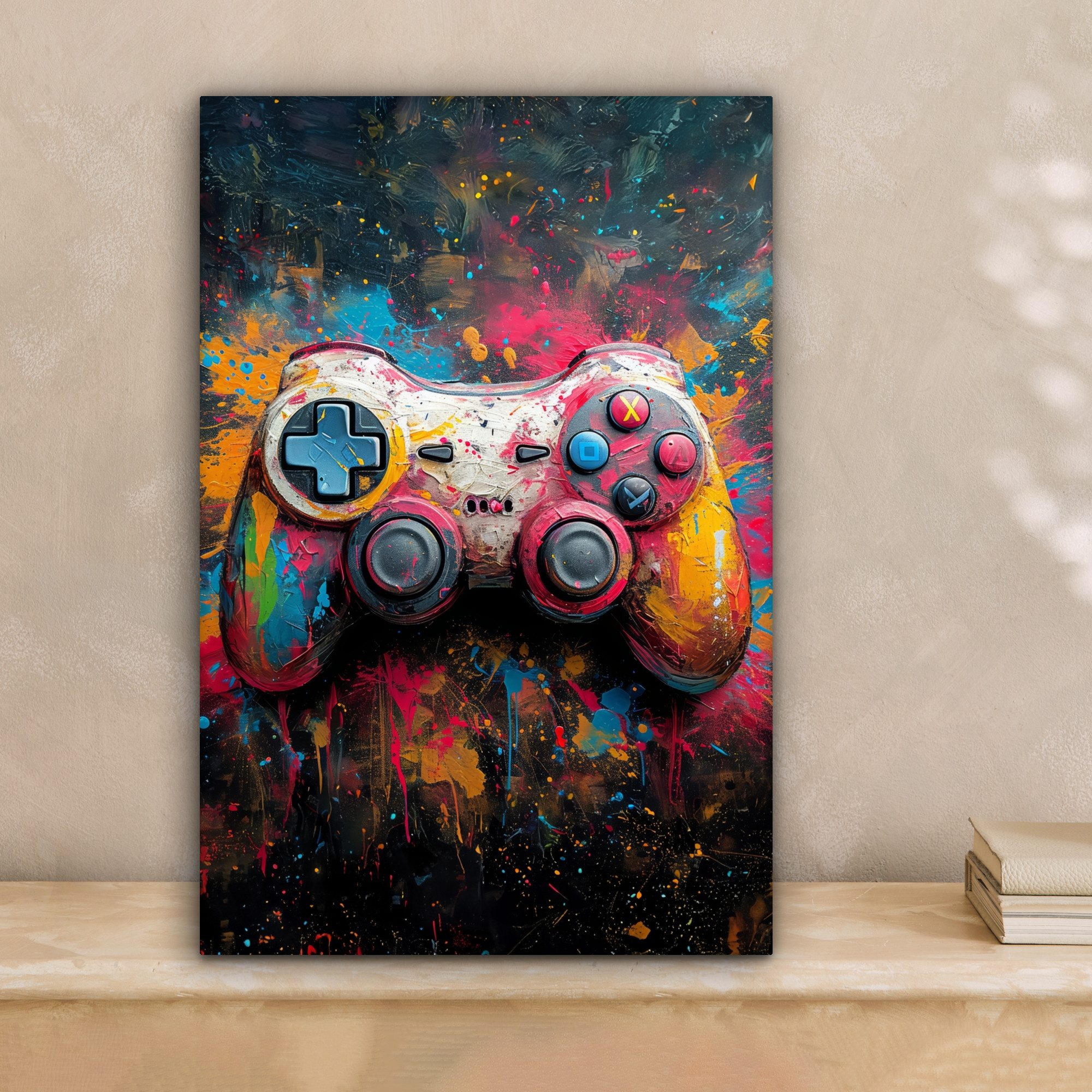OneMillionCanvasses® Leinwandbild Graffiti - Spiele - Controller - Farbe, F günstig online kaufen