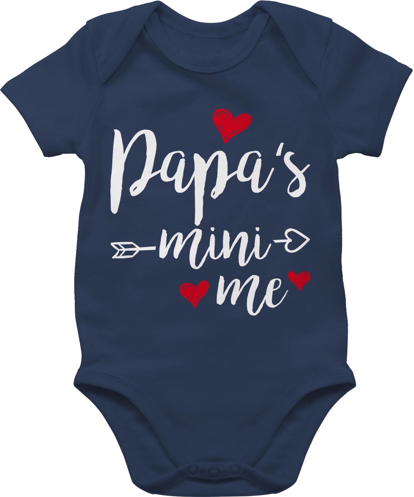 Shirtracer Shirtbody Papas Papa Mini Me - Ich liebe Dich Papa Geschenk Vatertag Baby 1 Navy Blau