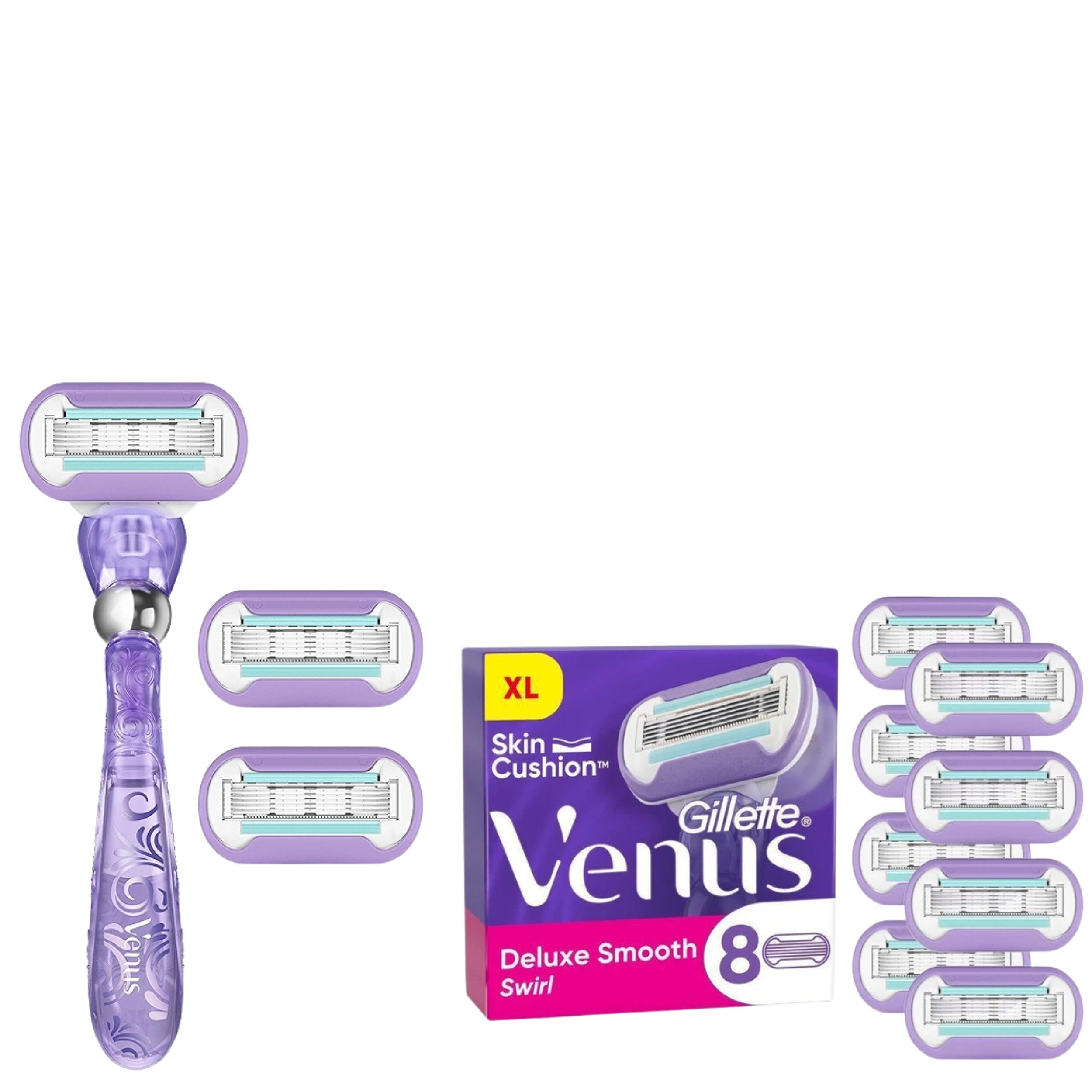 Gillette Venus Rasierset Deluxe Smooth Swirl, 2-tlg., für eine geschmeidige und schonende Rasur