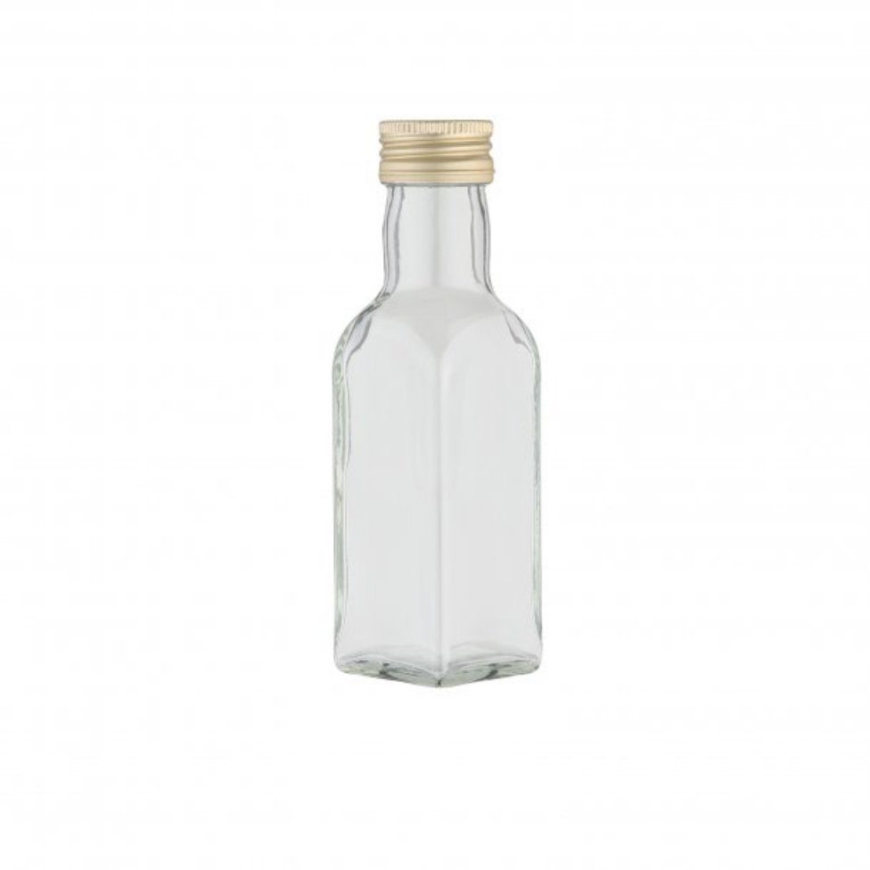 axentia Vorratsglas Glasflasche, eckig, ca. 100 ml 129762, (1-tlg)