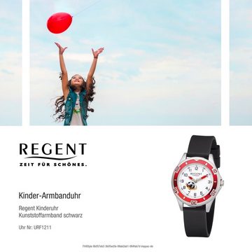 Regent Quarzuhr Regent Kinder Uhr F-1211 Kunststoff Quarz, Kinder Armbanduhr rund, mittel (ca. 35mm), Kunststoffarmband
