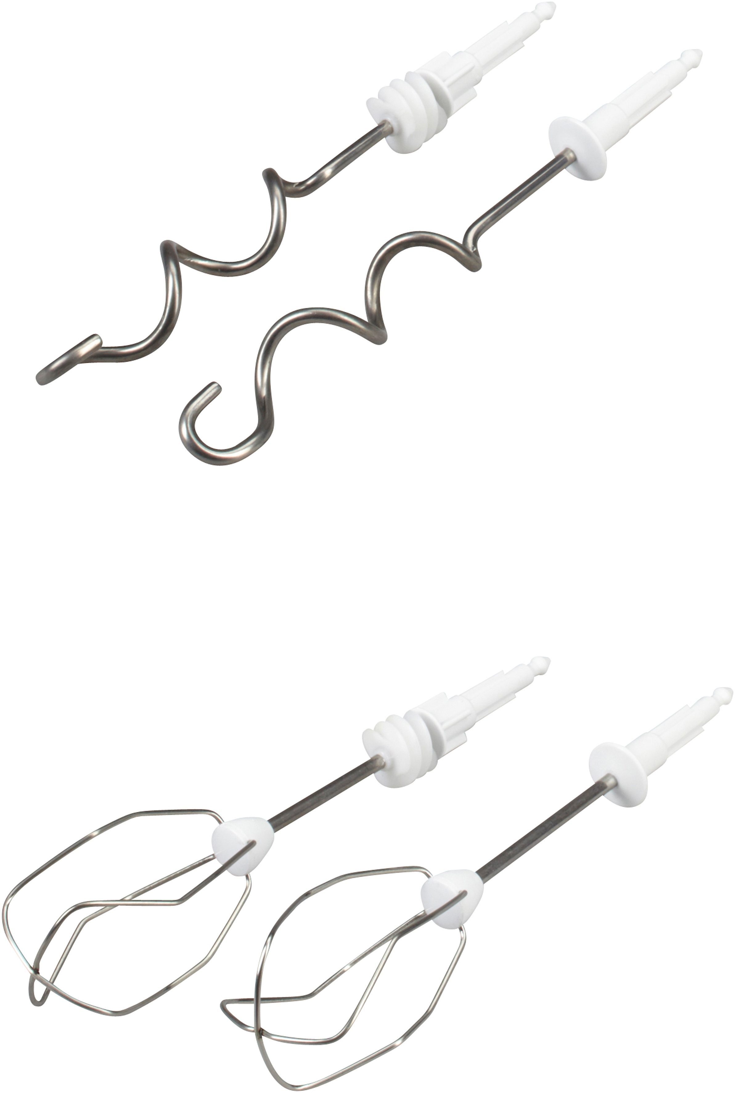 BOSCH Handmixer ErgoMixx MFQ36460, Edelst. Besen/Knethaken, Ständer, Schüssel, weiß, 450 W, 5 Stufen, ergon. Soft-Touch-Griff, Made in Europe