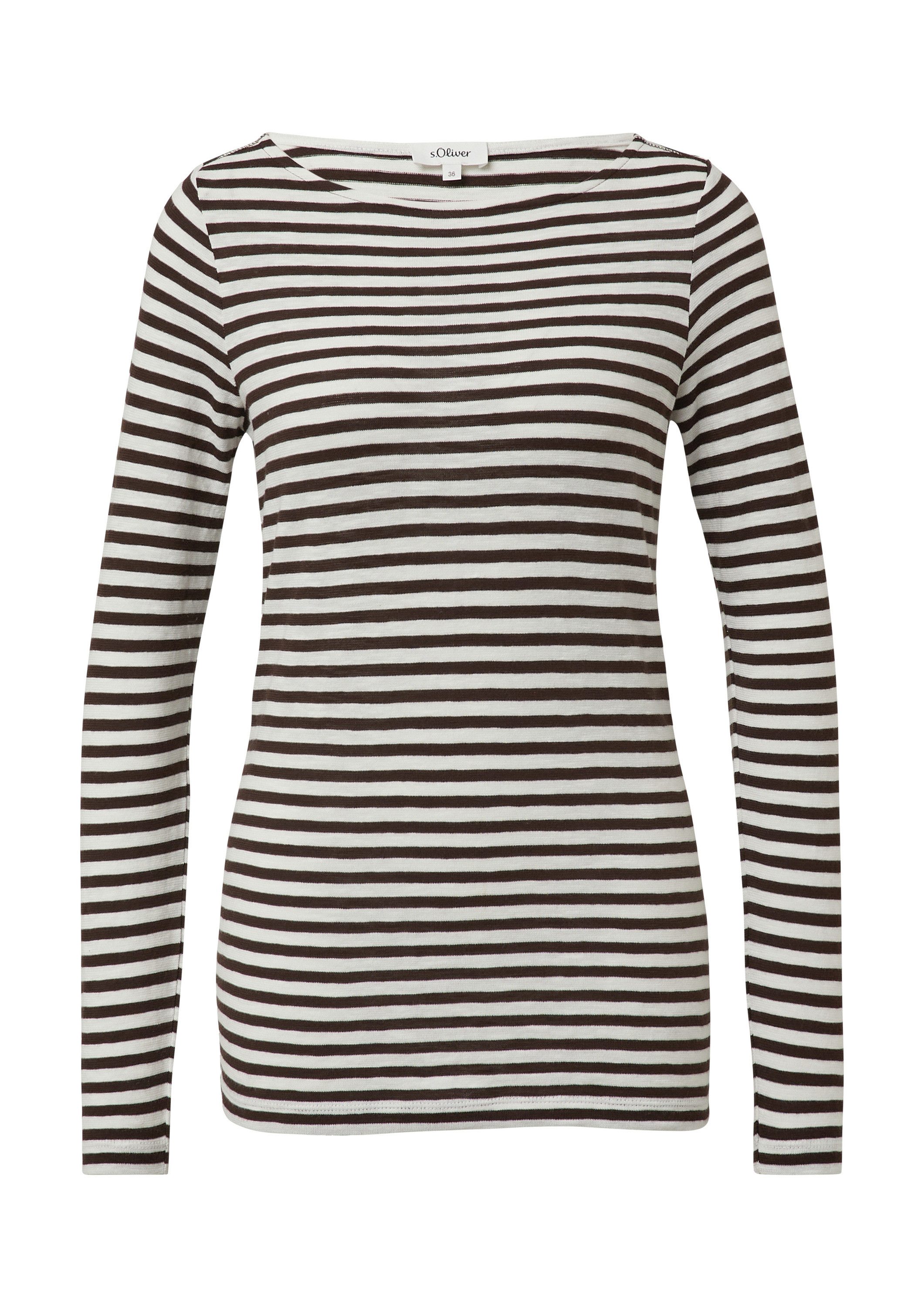 s.Oliver Langarmshirt T-Shirt Longsleeve in Streifen-Optik günstig online kaufen