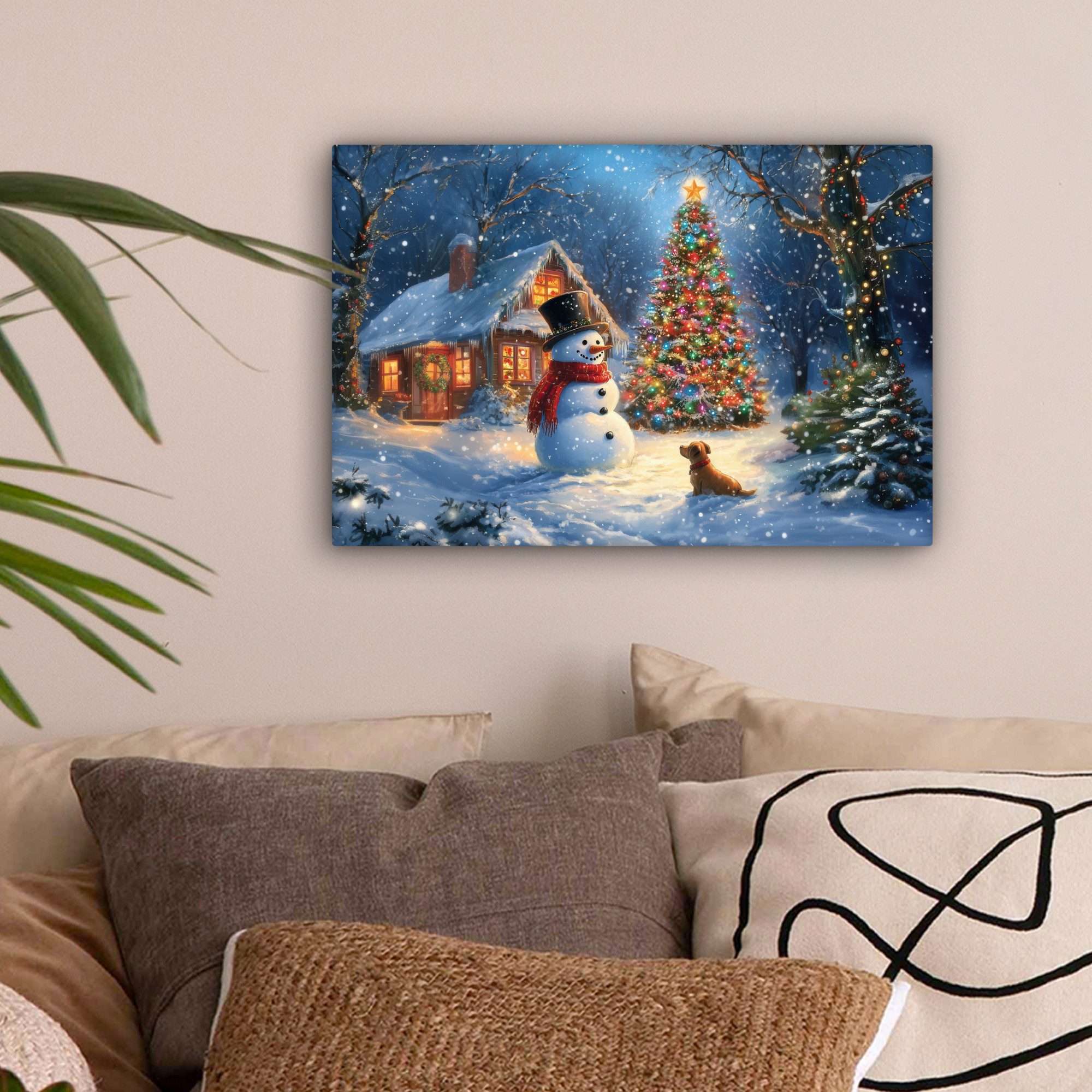 OneMillionCanvasses® Leinwandbild Weihnachtswunder - Winterabend - Farbenfr günstig online kaufen