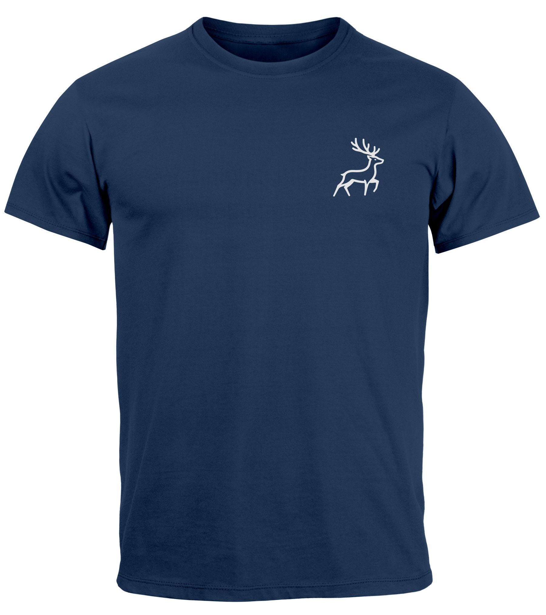 Neverless Print-Shirt Herren T-Shirt Hirsch Wald-Tiere günstig online kaufen