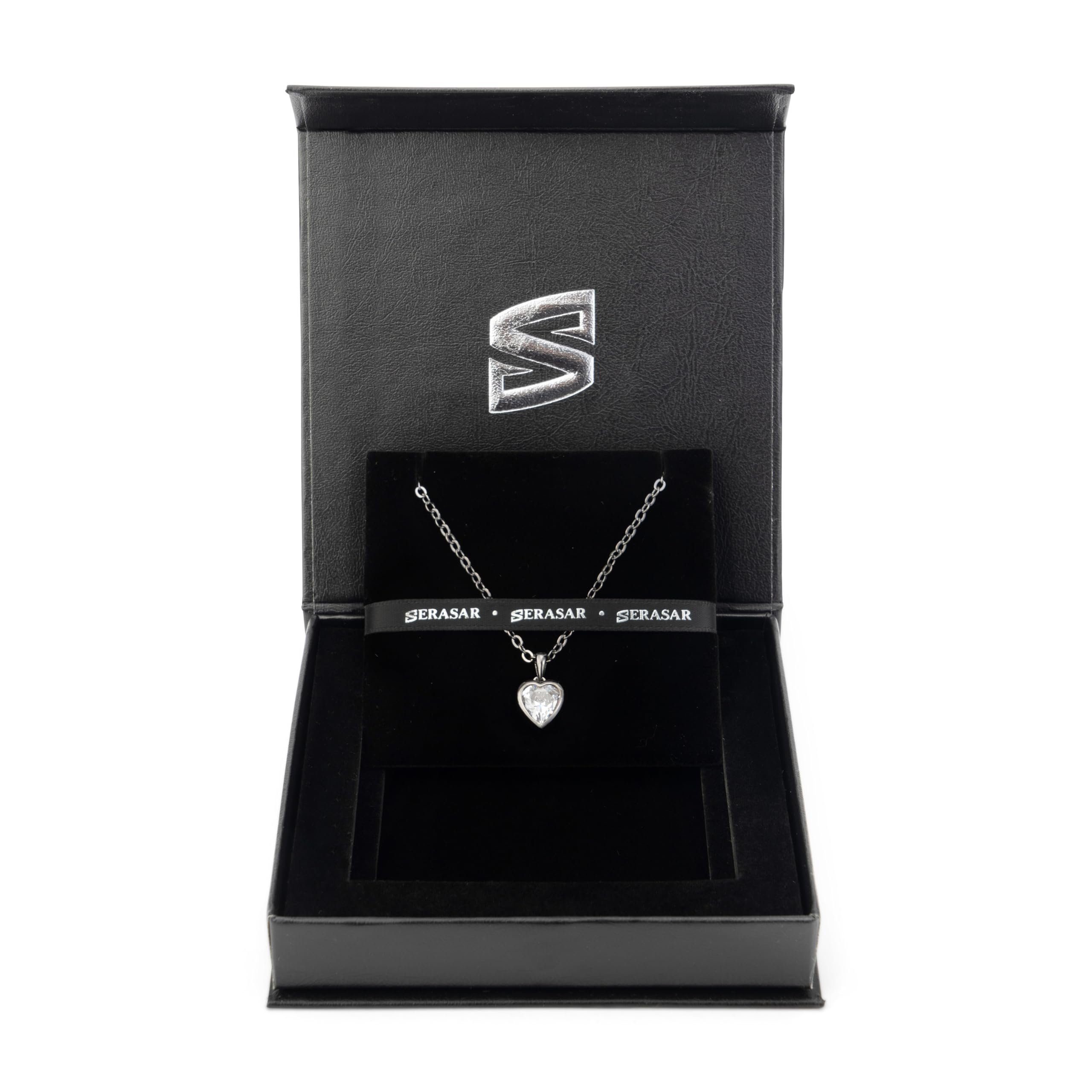 love Plating Silver Sterlingsilber 925 casual, necklace Lederband aus in SERASAR with 18k elegant, Gold Schwarz 1-tlg), (Classic, Ladies Halskette [Love] Sterling