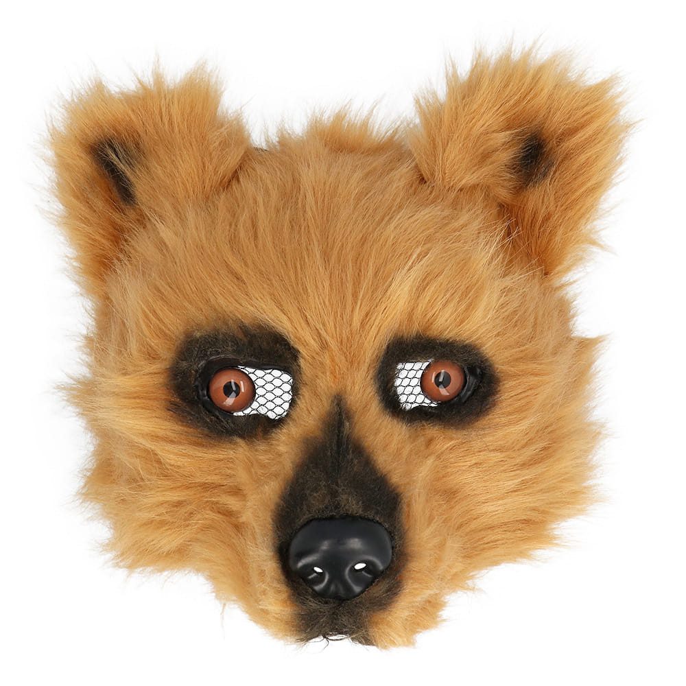 Kostüm Halbmaske Bär Plüsch