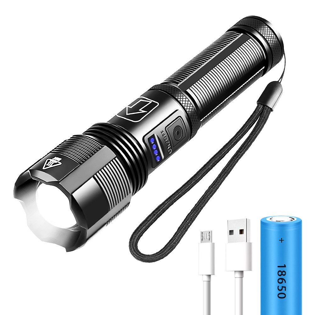 LED Taschenlampe USB Aufladbar Flashlight Taktische