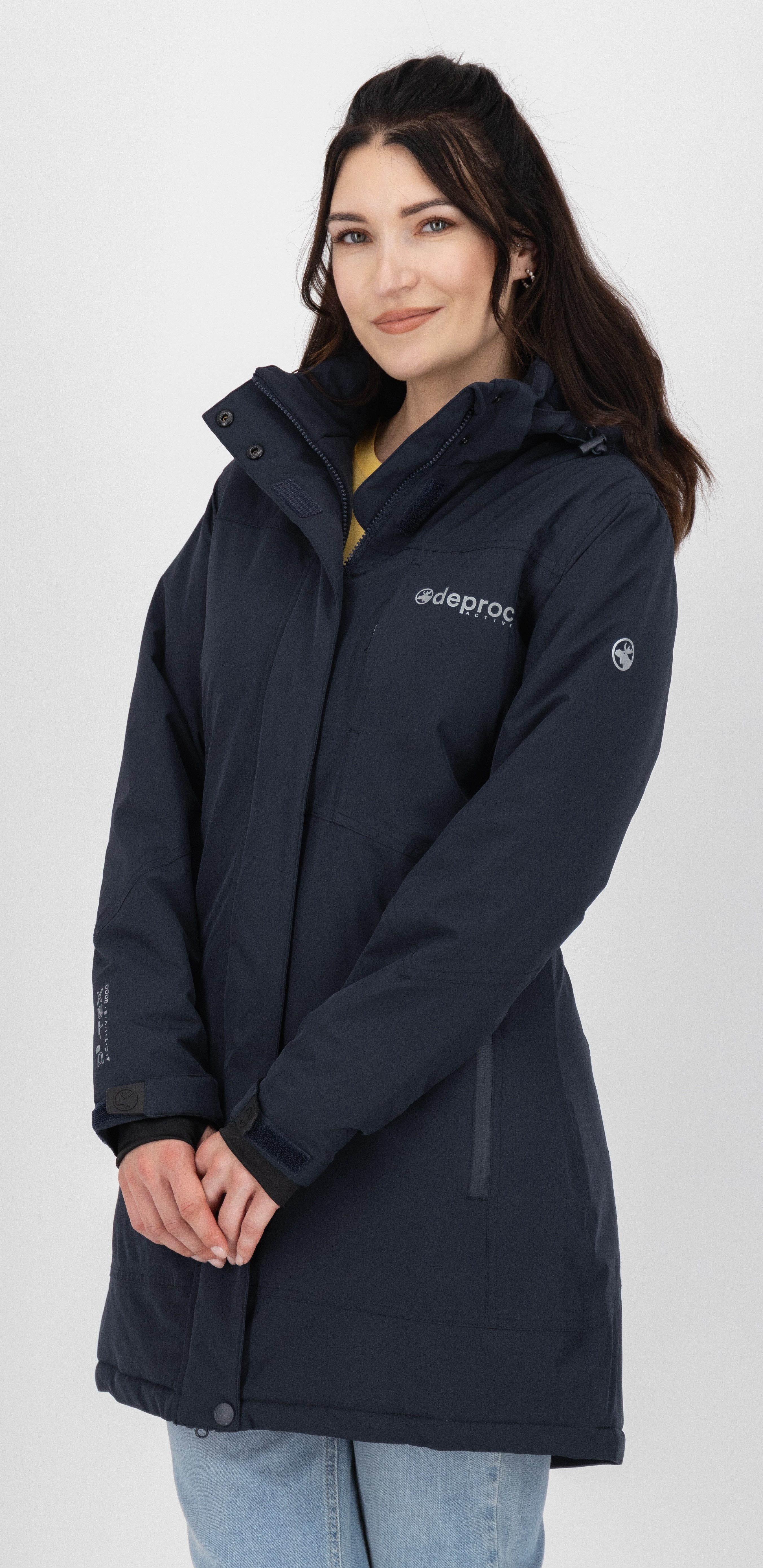 DEPROC Active Parka MONTREAL LONG WMN CS Übergangsjacke, Longjacket auch in großen Größen erhältich