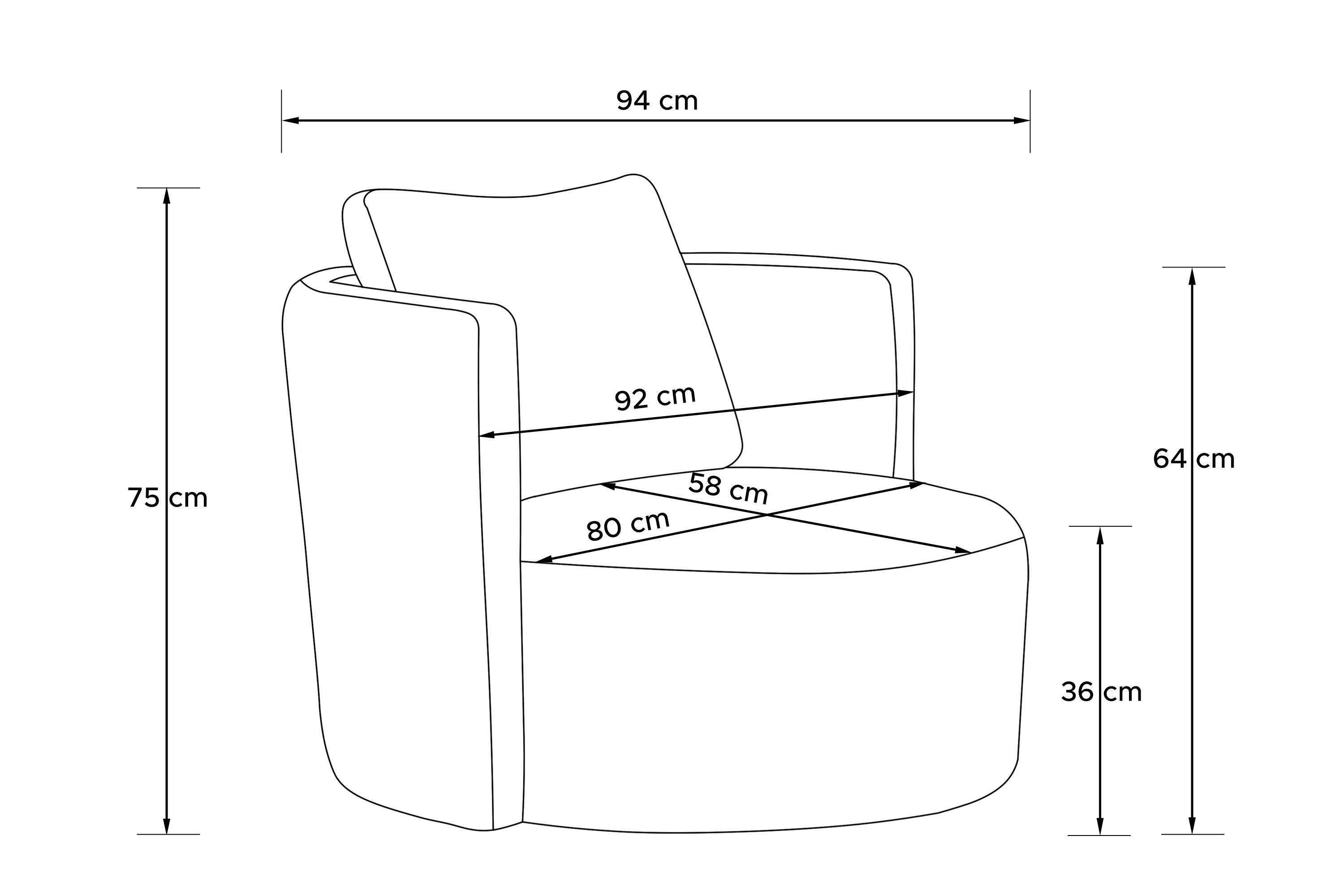 Sitzen, mit Drehfunktion, Drehsessel 360° Sitzhocker, komfortables Konsimo mit Chenille Sessel RAGGI