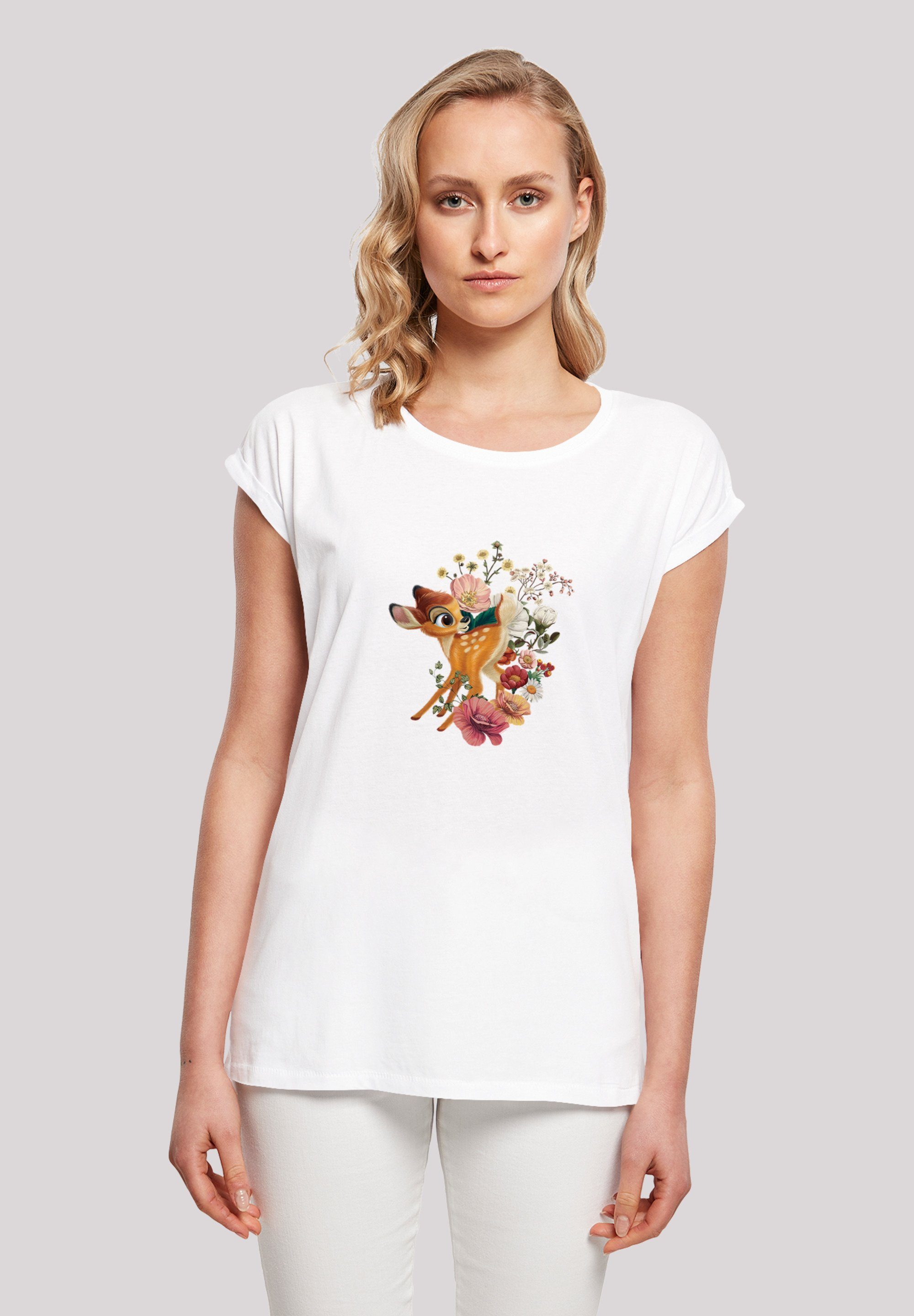 F4NT4STIC T-Shirt Disney Bambi Meadow Damen,Premium Merch,Regular-Fit,Kurze  Ärmel,Bedruckt, Sehr weicher Baumwollstoff mit hohem Tragekomfort