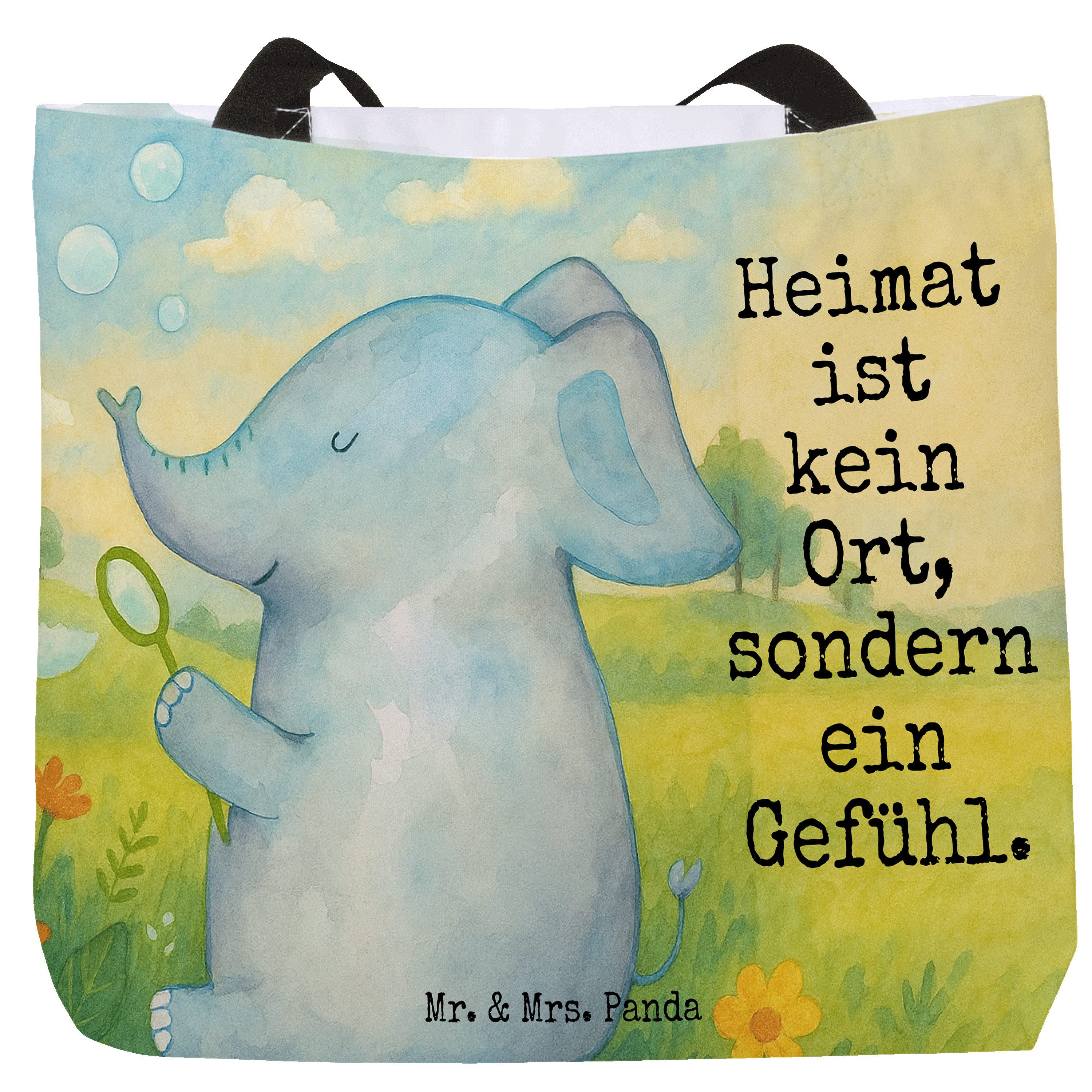 Shopper Elefant Seifenblasen Design, Tote Bag, Weiß, Liebesspruch, Tasche, El