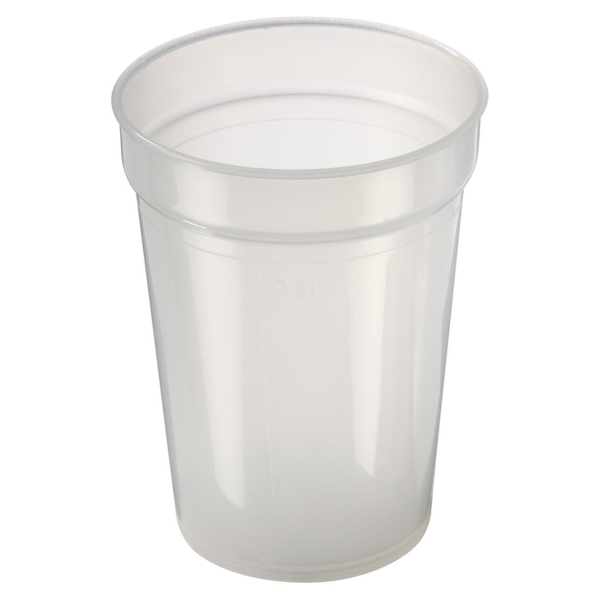 Becher bruchfester Mehrwegbecher 0,3L Kunststoff-Trinkbecher Transparent