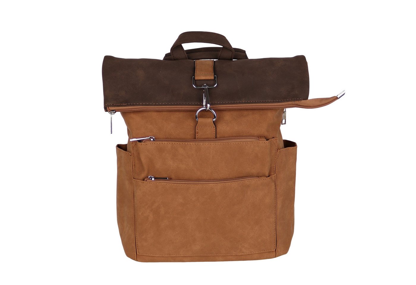 MIRROSI Tagesrucksack Damen auch als Crossbody Bag 2 in 1, ca. 32 x (37+8) x 12 cm, aus hochwertigem Kunstleder, Rucksack, Daypack