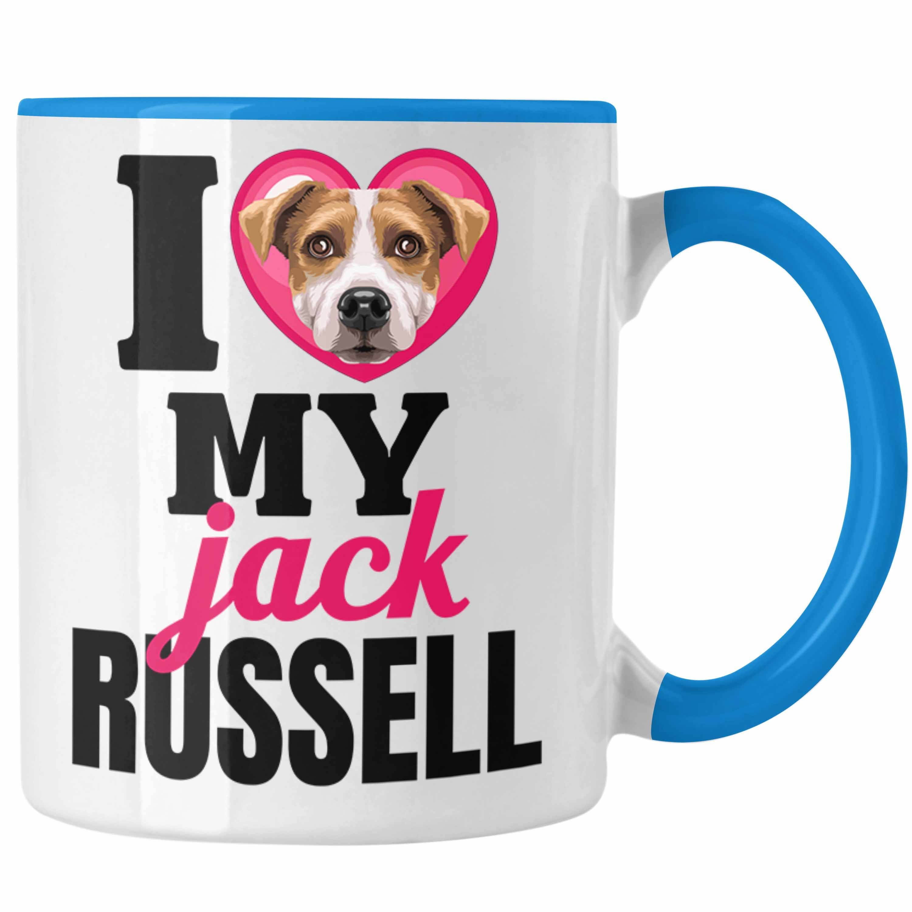 Trendation Tasse Jack Russell Besitzerin Tasse Geschenk Lustiger Spruch Geschenkidee I Blau | Teetassen