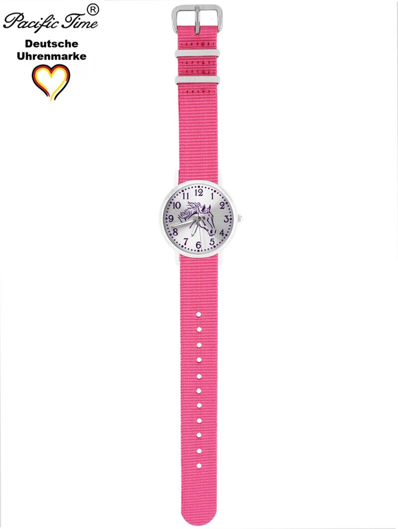 rosa Time Kinder Versand Match Gratis Pacific Design Armbanduhr Pferd und - Quarzuhr Wechselarmband, Mix violett