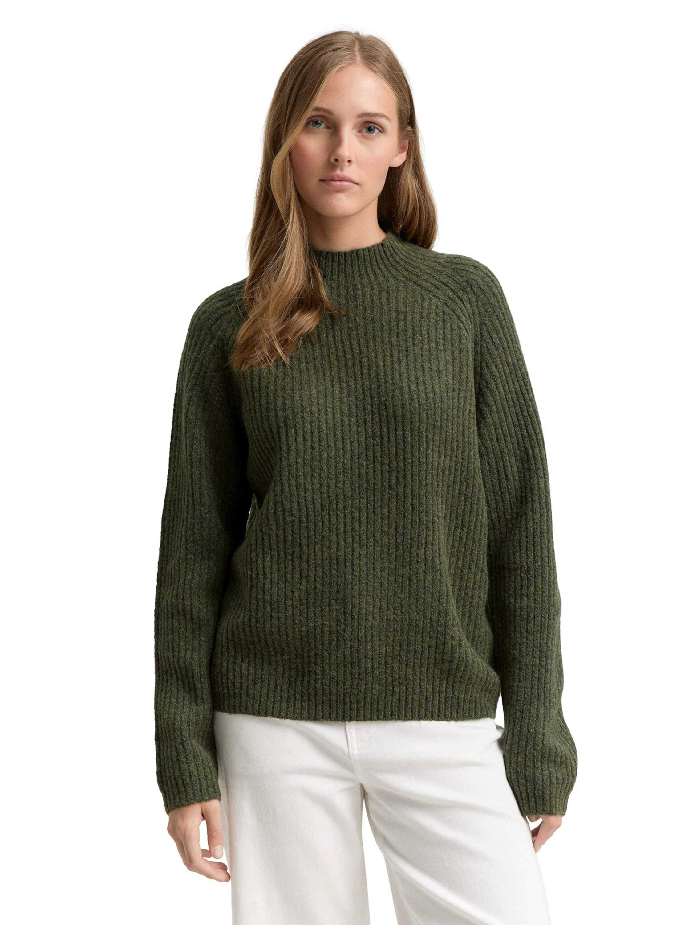 TOM TAILOR Denim Stehkragenpullover (1-tlg) Plain/ohne Details