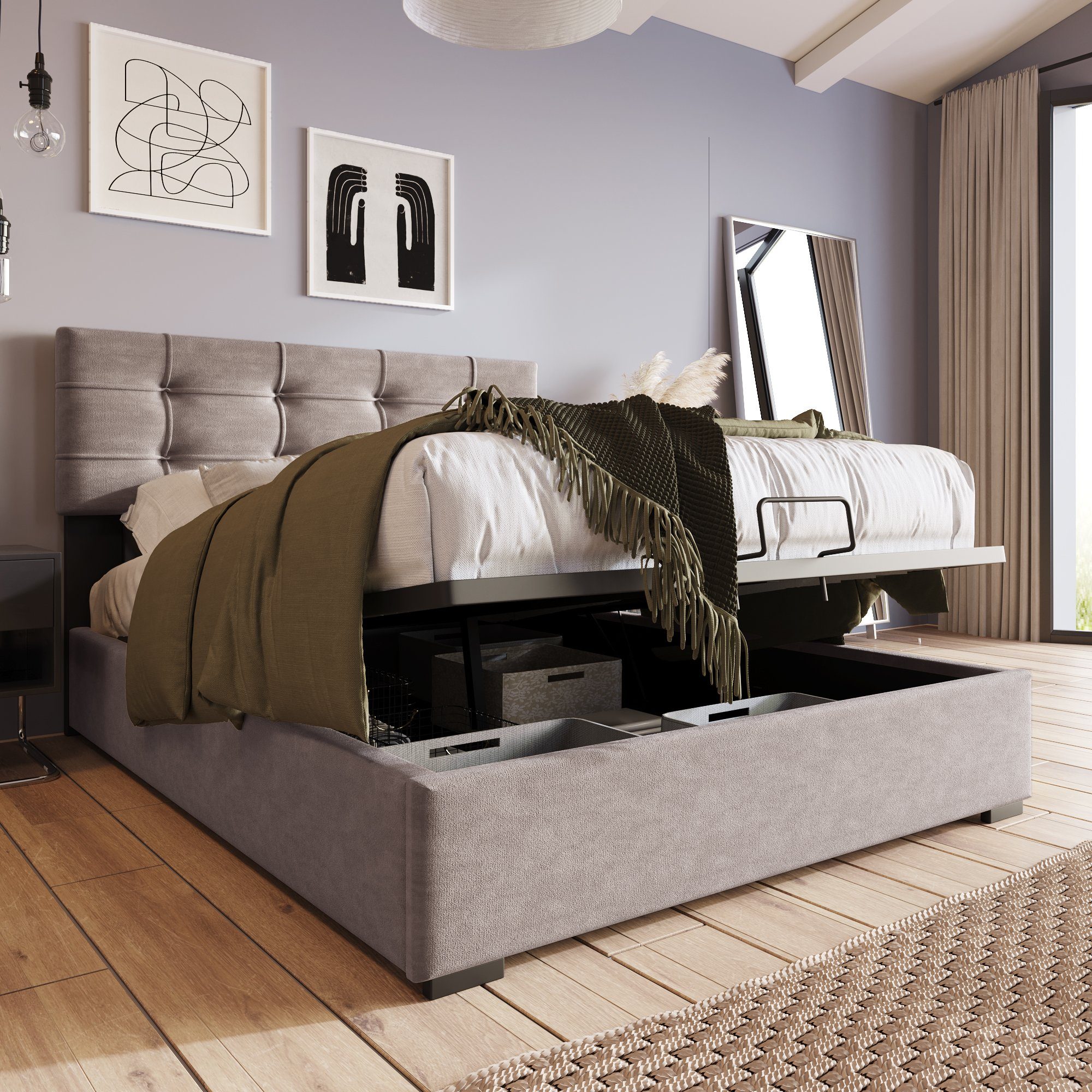 PHOEBE CAT Boxspringbett (Funktionsbett, Einzelbett mit günstig online kaufen