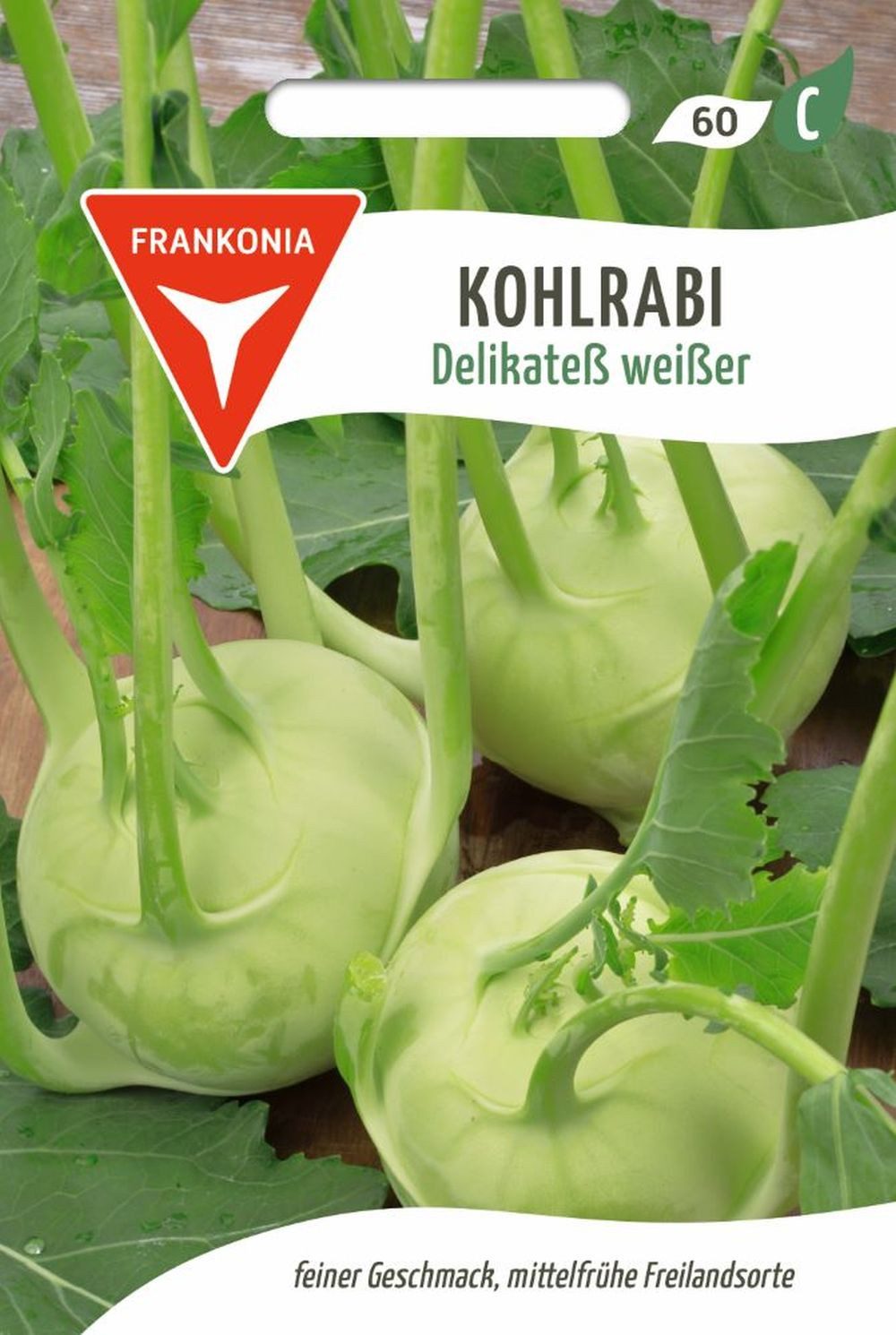 FRANKONIA Gemüsesamen Kohlrabi, Delikatess weißer - Kohlrabi-Samen Saatgut Samen, Brassica oleracea