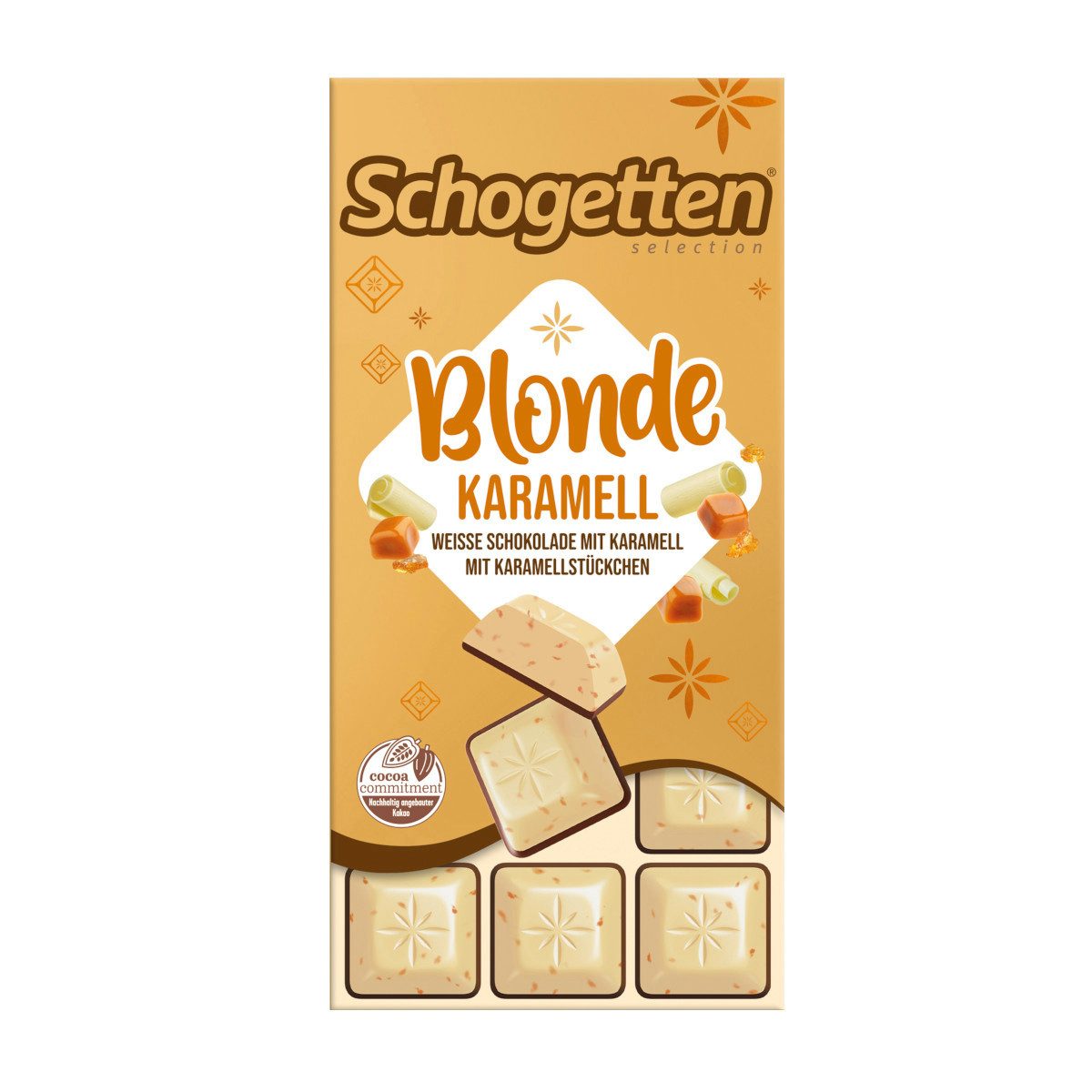 Schogetten Schokolade, Schogetten Blonde Karamell Weiße Schokolade mit Karamel Packung 100g