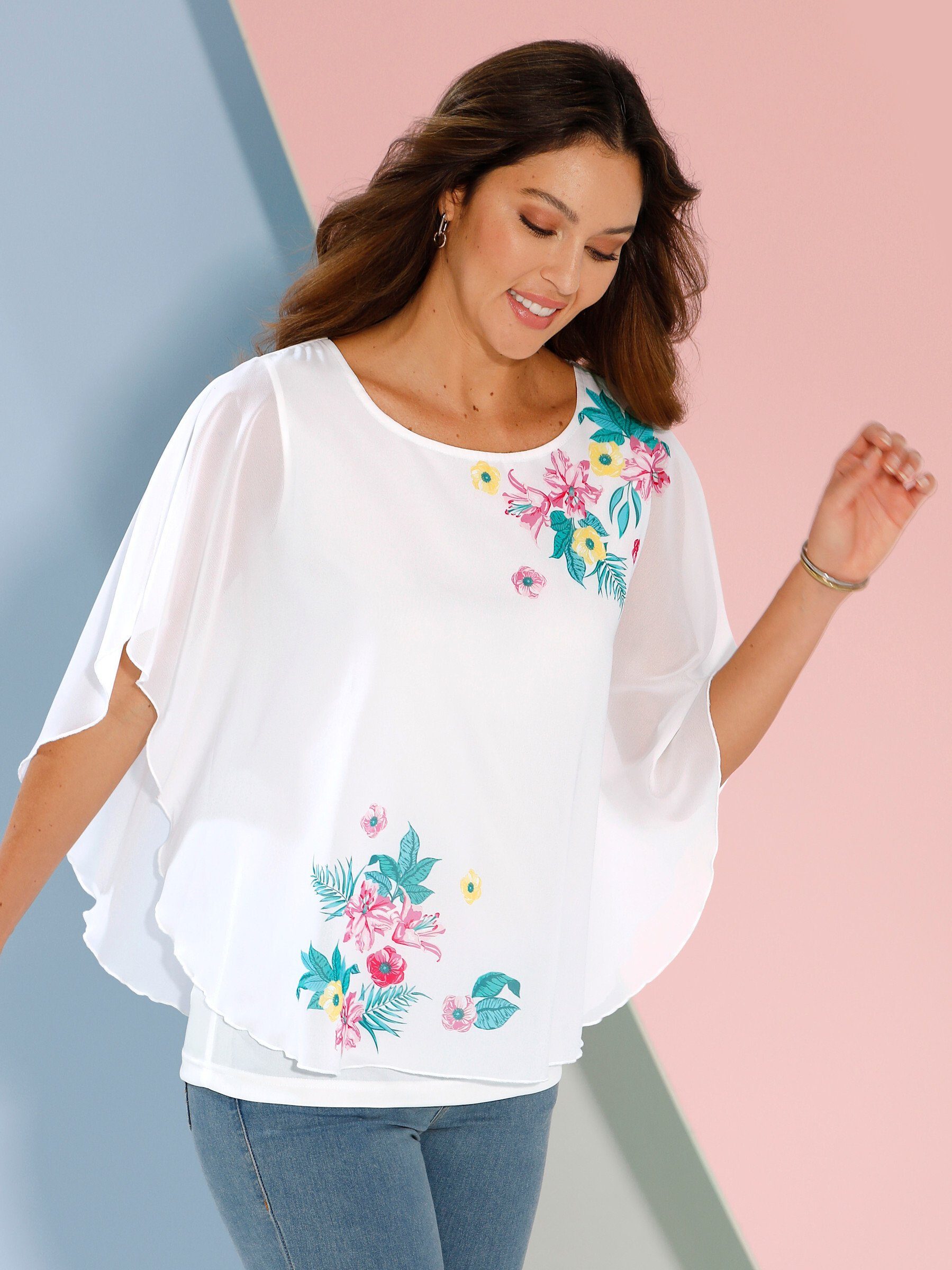 Sieh an! Klassische Bluse Schlupfbluse Kurzarm