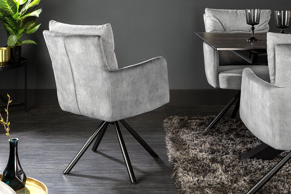 riess-ambiente Polsterstuhl BIG GEORGE grau / schwarz · Esszimmerstuhl mit günstig online kaufen