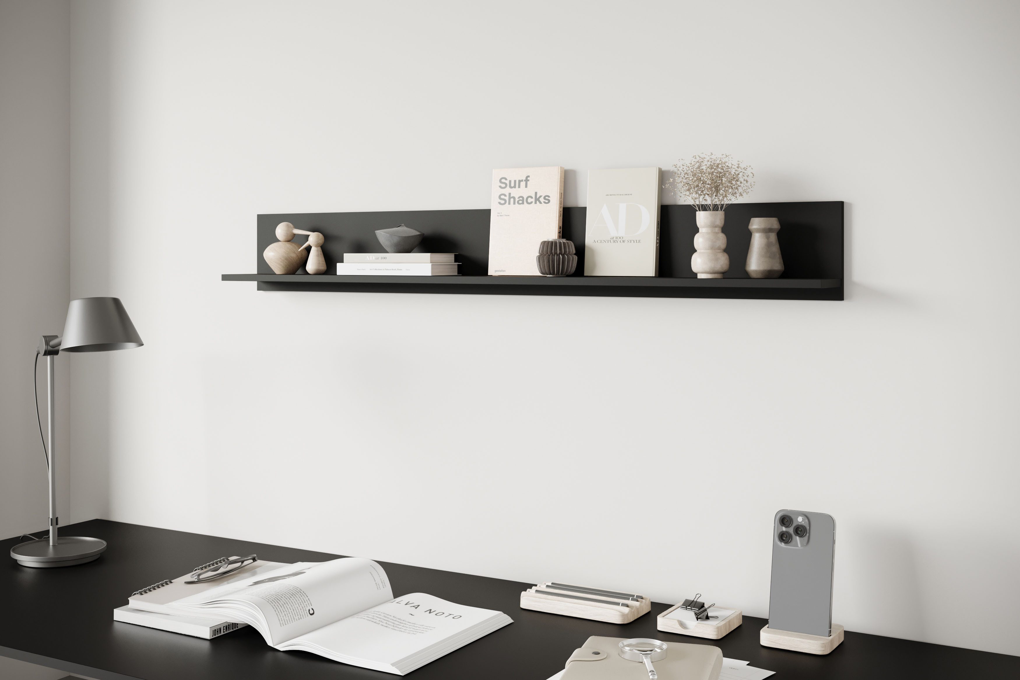 Home affaire Wandboard Wandregal Vera, 1-tlg., ideal für Deko & Bücher, 138x23x18 cm, hängend