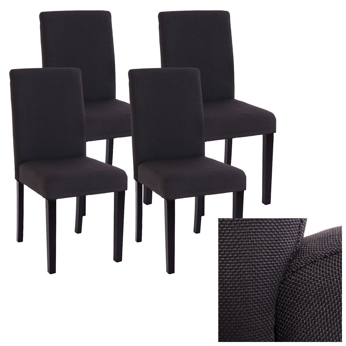 MCW Esszimmerstuhl Littau 4er-Set Textil Schwarz Helle Beine günstig online kaufen