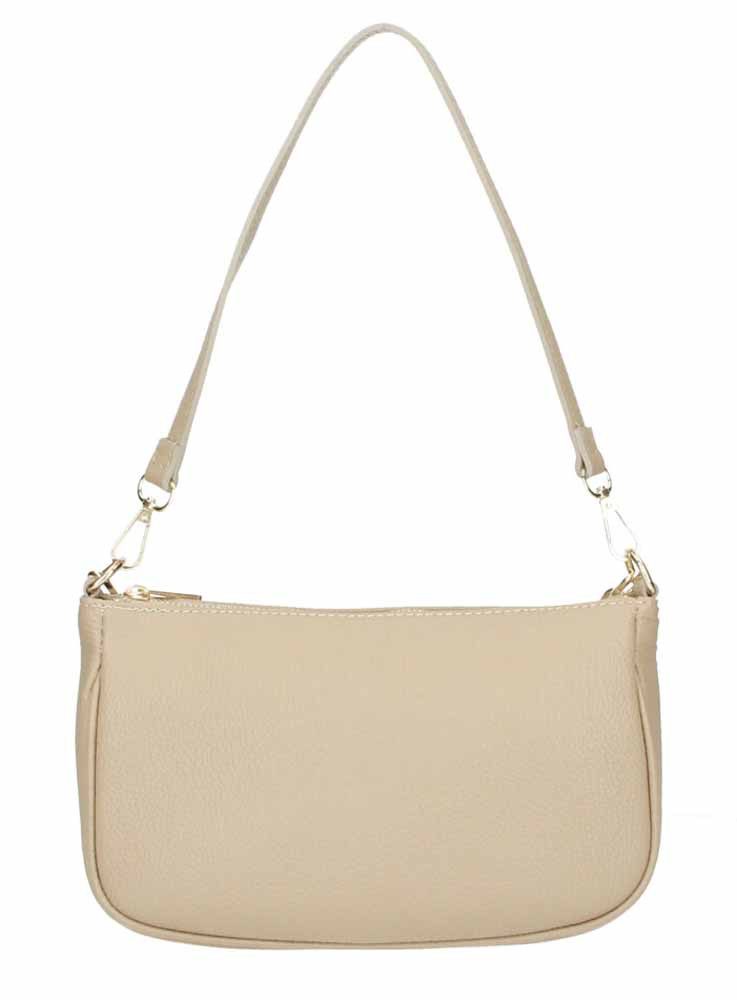 ITALYSHOP24 Schultertasche Made in Italy DAMEN LEDER TASCHE Pochette mit Kette CrossOver City Bag, Handtasche Umhängetasche Clutch Ledertasche Bodybag Schmucktasche