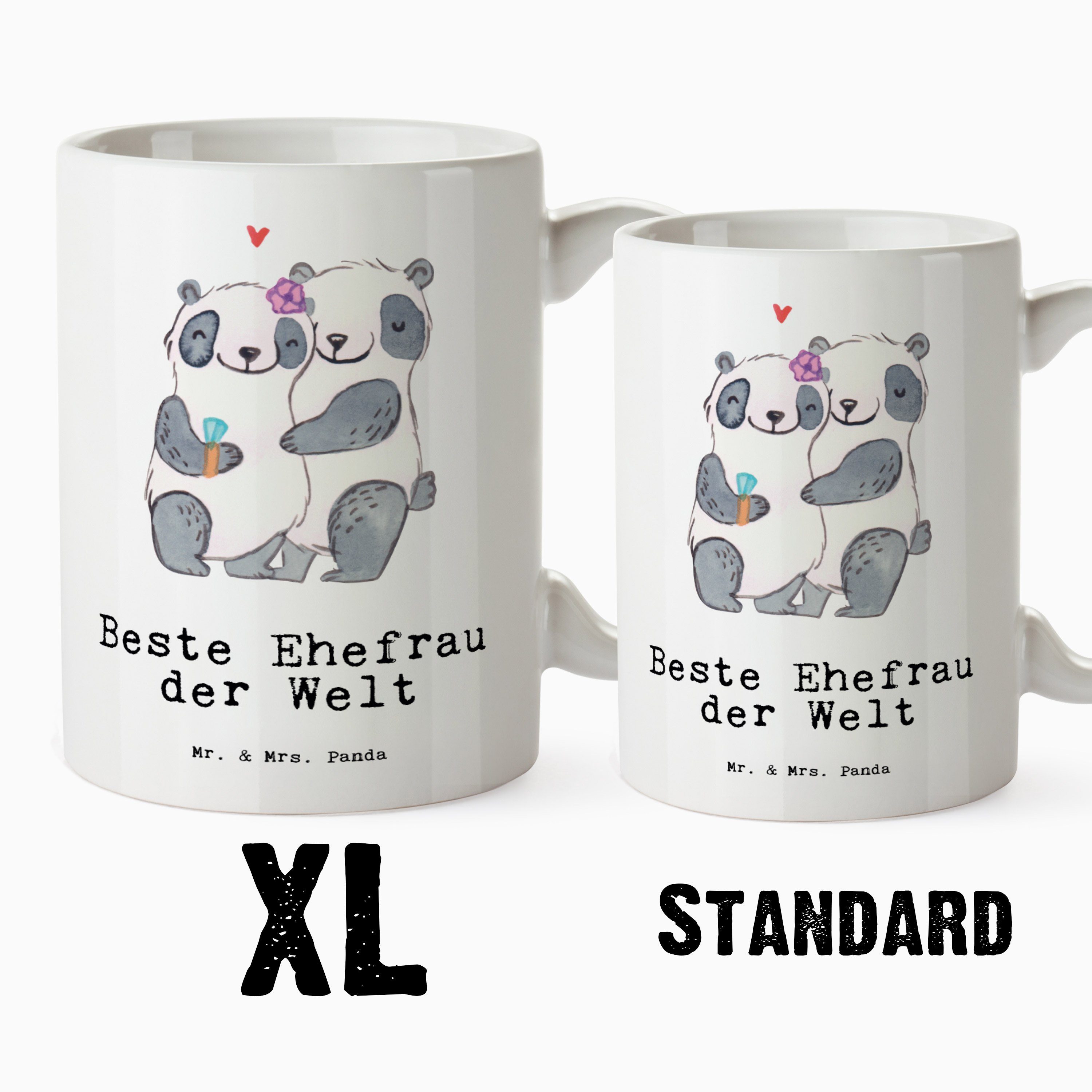 Weiß Tasse Panda Freundin, der - XL Tasse Ehefrau - Geschenk, Panda Mr. Keramik Welt Mrs. X, & Beste Schenken,