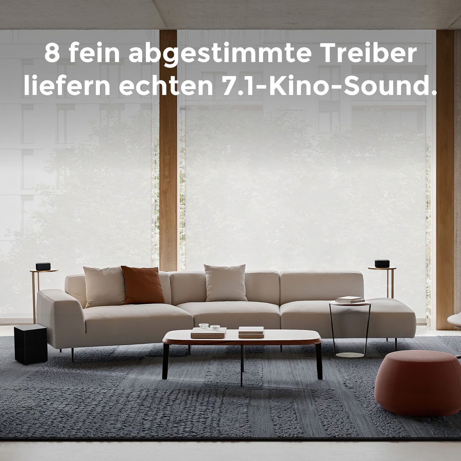 Ultimea Poseidon D80 Boom 7.1 Soundsystem Dolby Atmos (HDMI, Bluetooth, 500 W, 4 Surround-Lautsprecher + 6,5" Subwoofer (33 % mehr Bass) – Bild 4 von 5