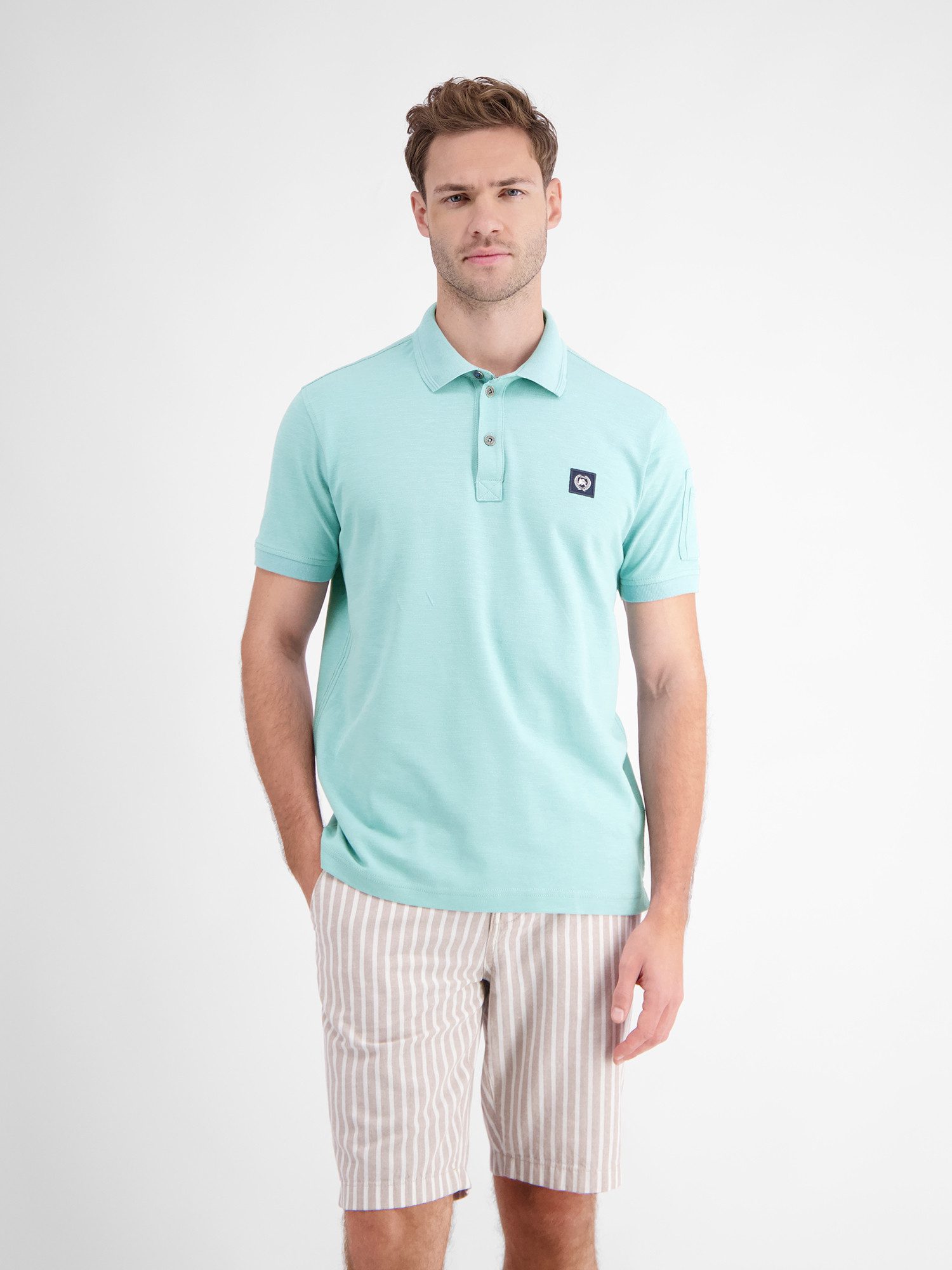 LERROS Poloshirt LERROS Unifarbenes Poloshirt
