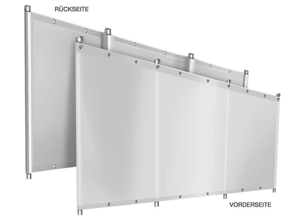 ANKO Planen Windschutz Windschutz Sichtschutz Plane, aus Ösen Lichtgrau (LKW-Planenqualität) Laschen Camping & LKW stabil m