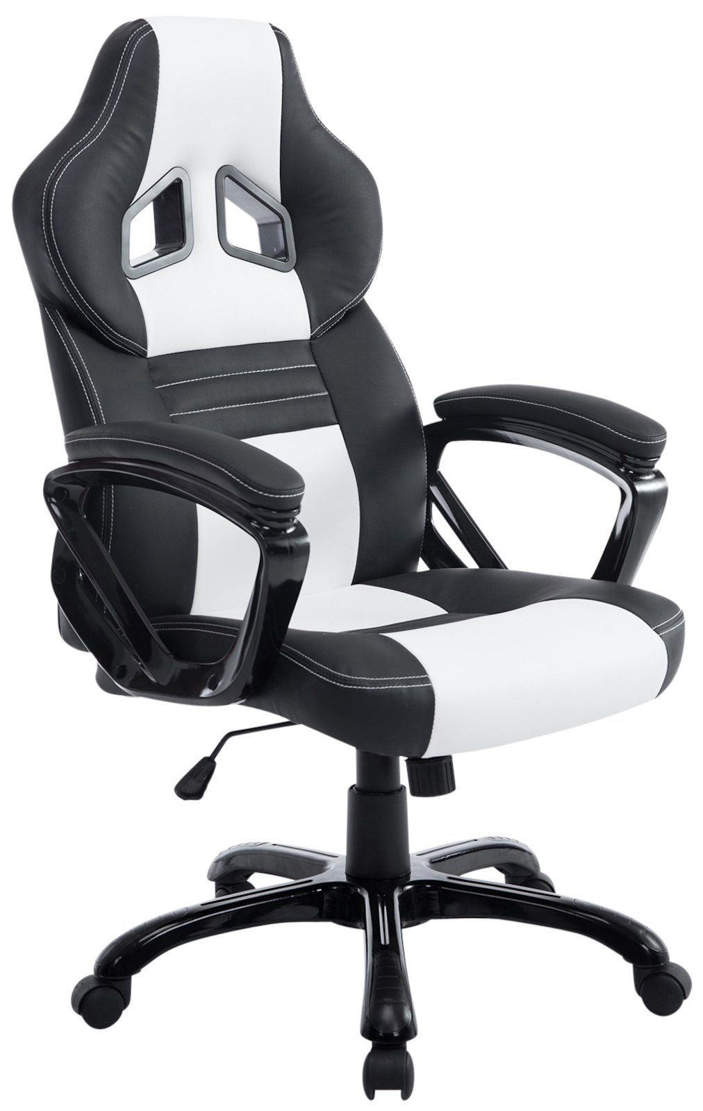 CLP Gaming Chair Pedro, drehbar mit Höhenverstellung schwarz/weiß