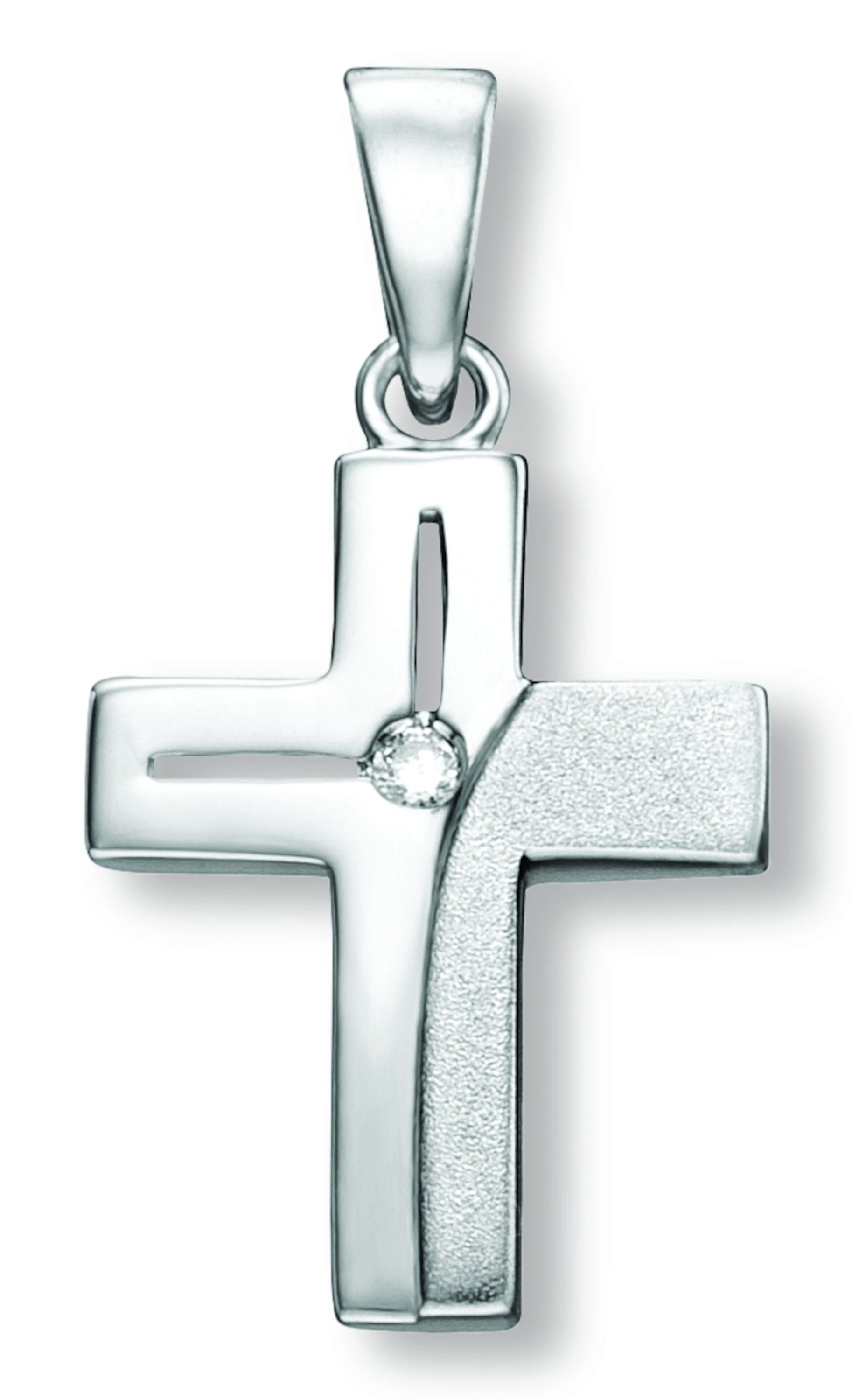 ONE ELEMENT Kettenanhänger Zirkonia Kreuz Anhänger aus 925 Silber, Damen  Silber Schmuck