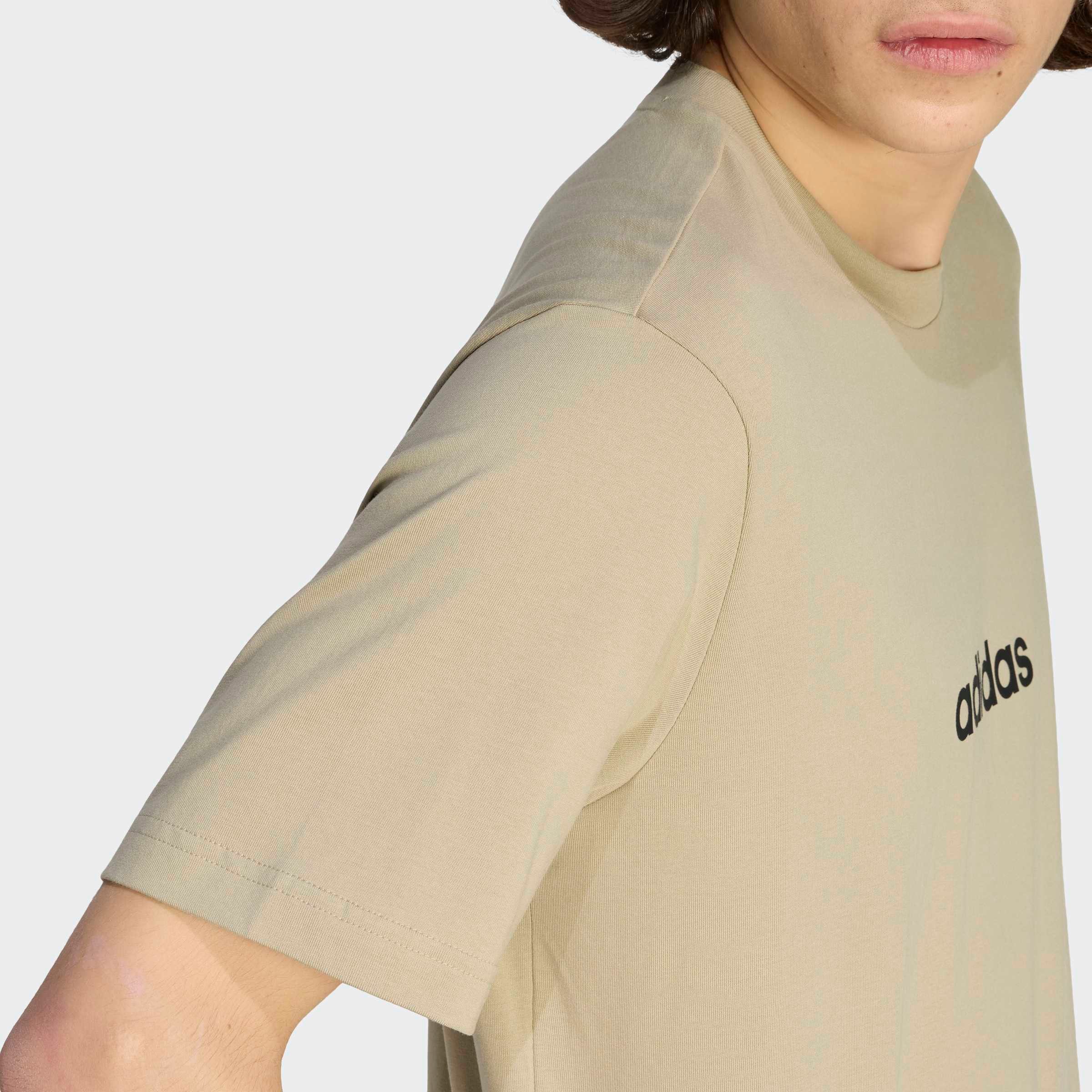 adidas Sportswear T-Shirt ESSENTIALS LINEAR SINGLE JERSEY überschnittene Schultern, Kurzarmdesign, aus Baumwolljersey – Bild 4 von 5