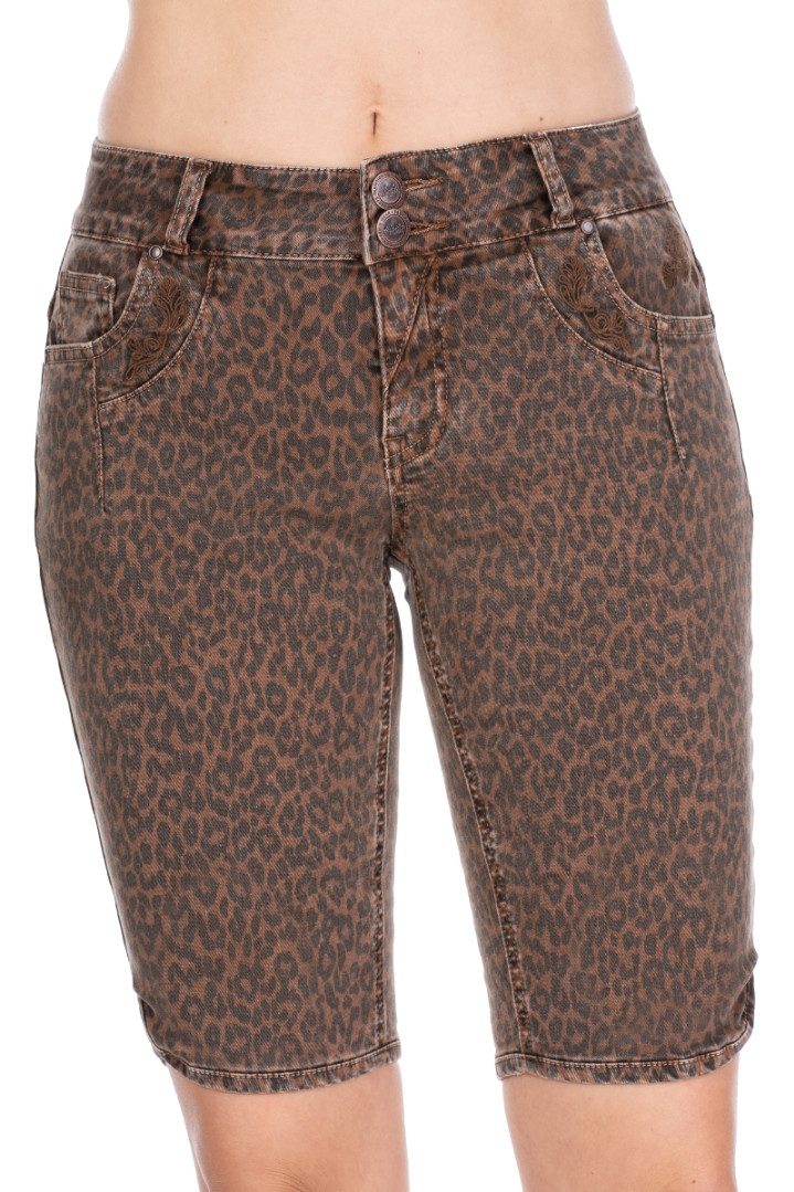 Hangowear Trachtenjeans Trachtenjeans Damen - HENDRINA BERMUDA LEO - schlamm
