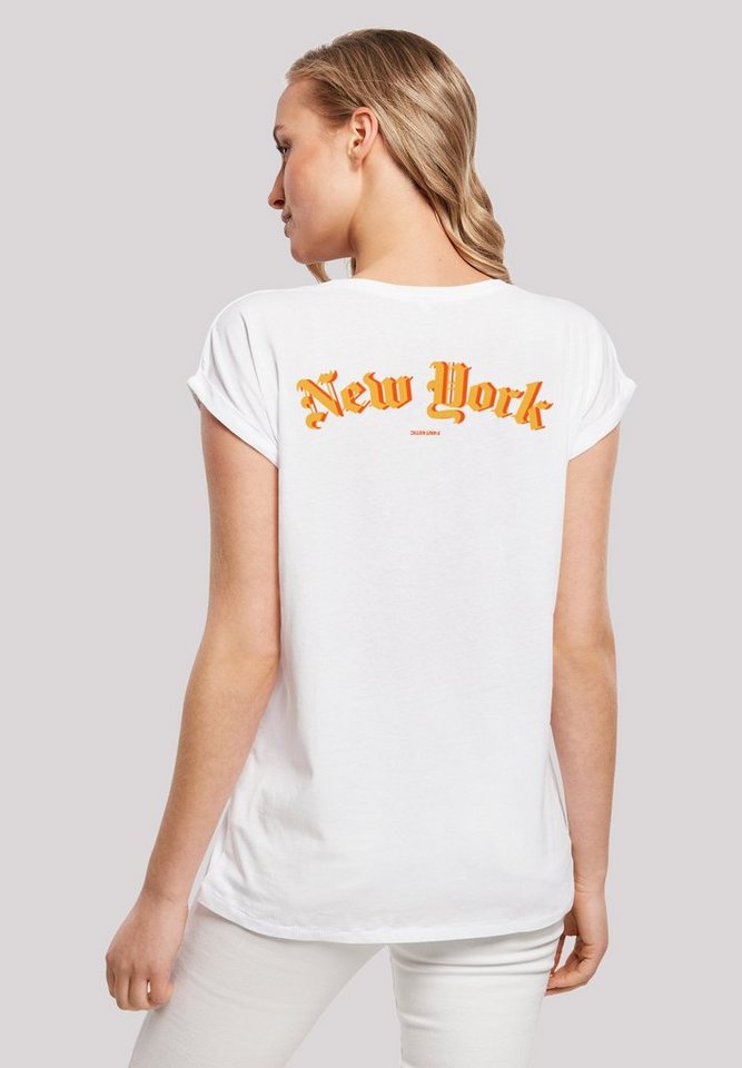 F4NT4STIC T-Shirt New York Orange SHORT SLEEVE TEE Print