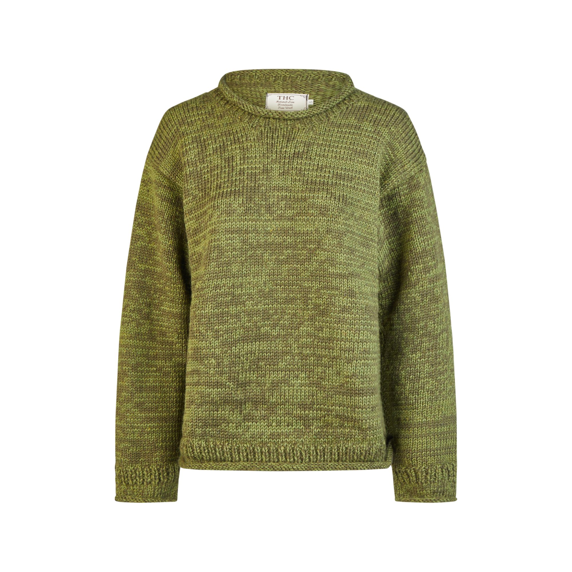 THC Natural Line Strickpullover THC Schafwoll Strickpullover Grün 720 (1 Stück, 1-tlg., 1 Stück) weiche Schurwolle