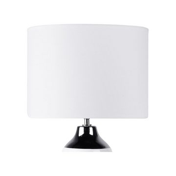Konsimo Schreibtischlampe VENO Tischlampe Nachttischlampe glänzend weiß, Leuchmittel wechselbar, 1,5 m, E14
