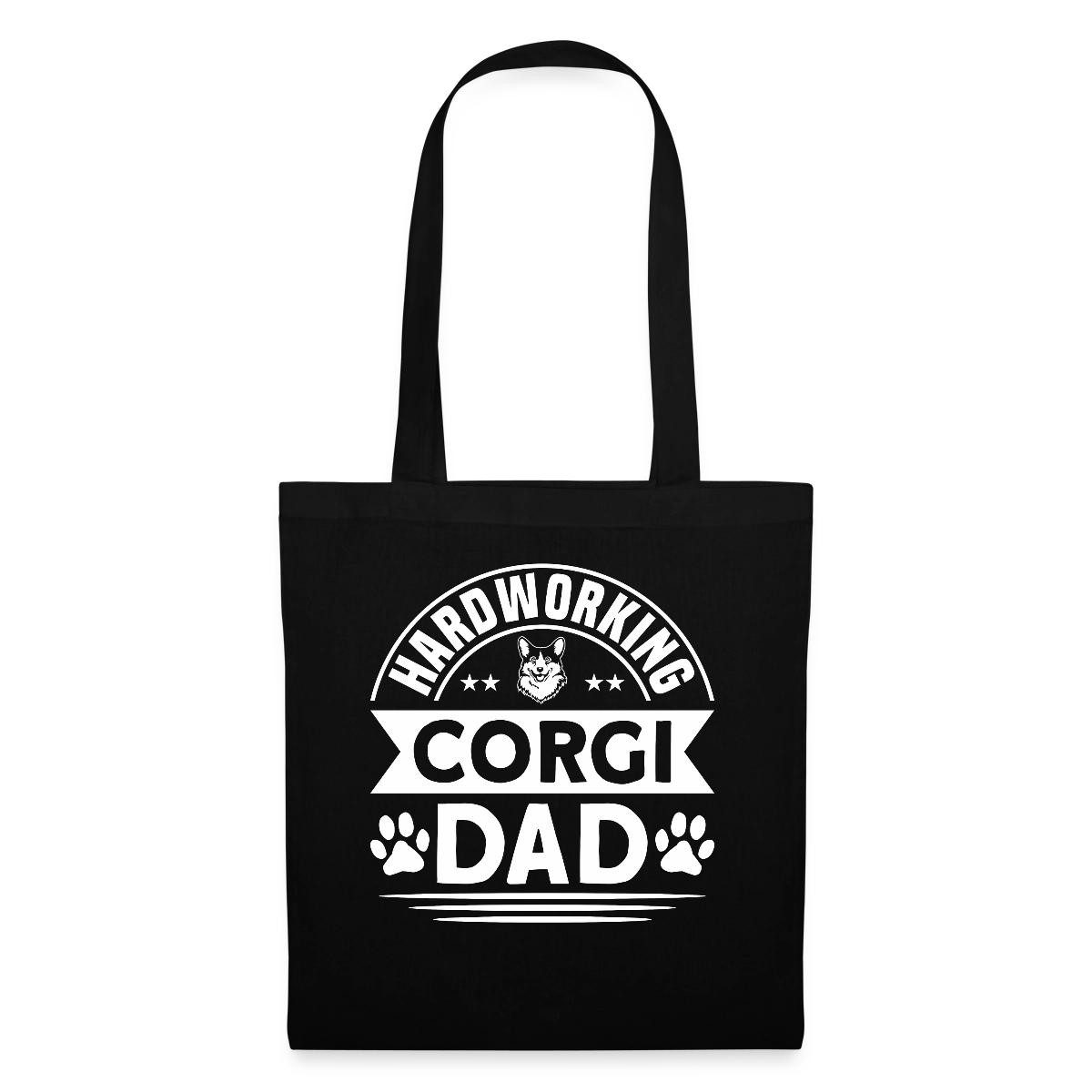 Henkeltasche Hardworking Corgi Dad Stoffbeutel