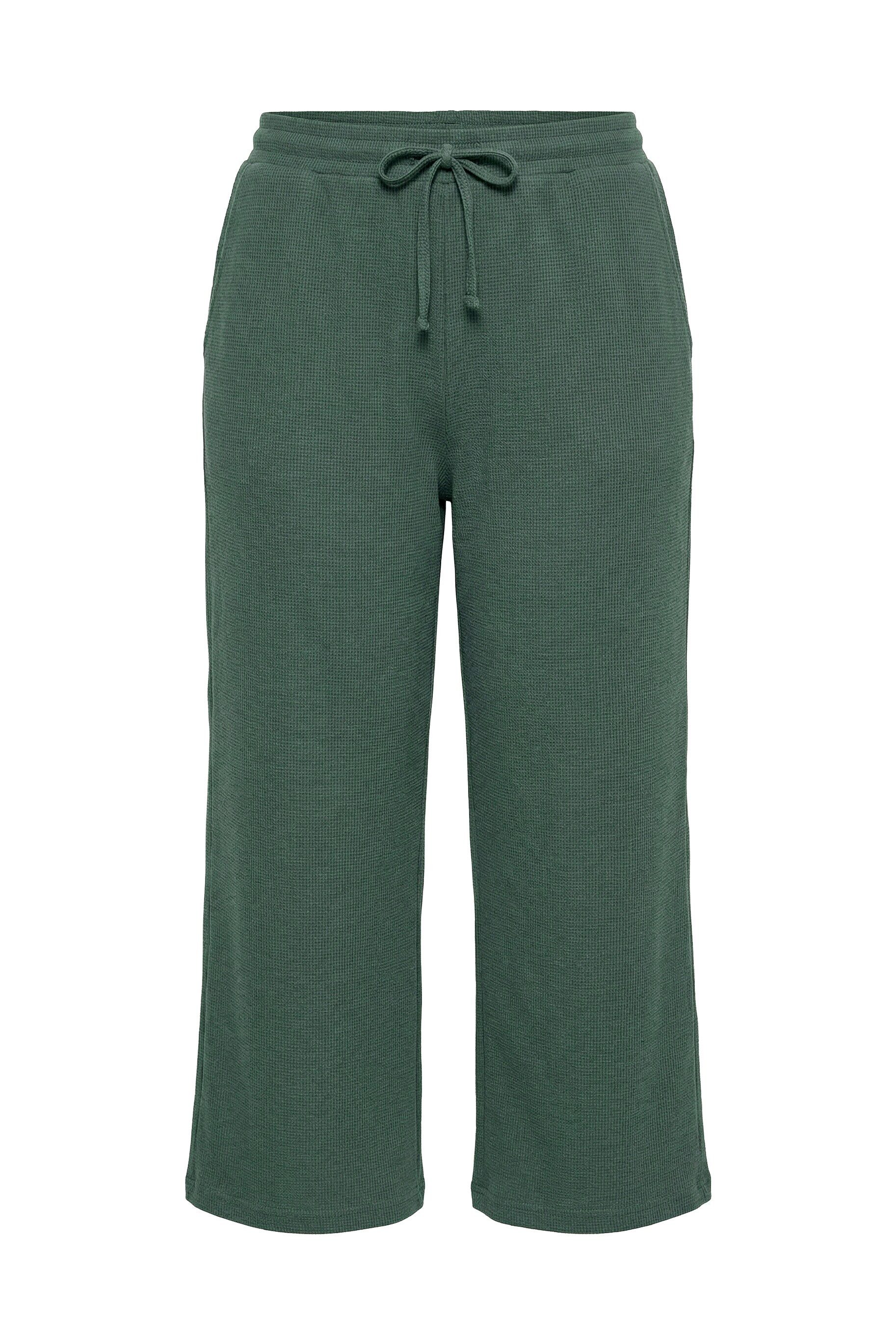 Ulla Popken Culotte Sweat-Culotte Waffelstruktur weites Bein