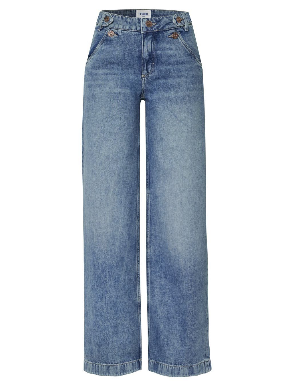 TONI Bootcut-Jeans Ella Wide mit Schnallen und Knöpfen am Bund – Bild 5 von 5